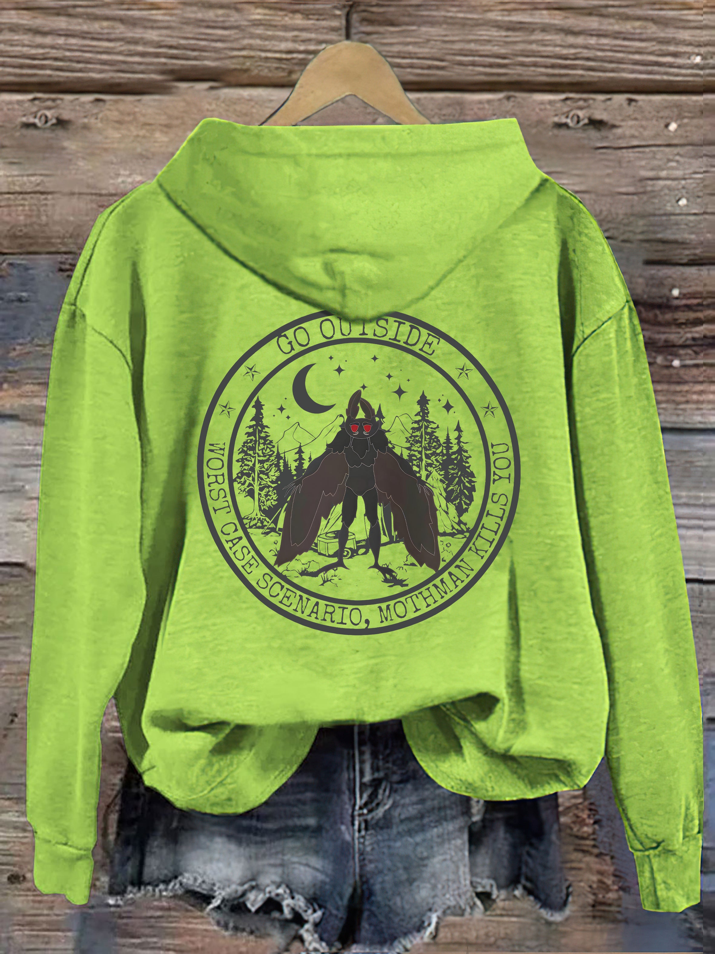Go Outside Worst Case Scenario Mothman Hoodie