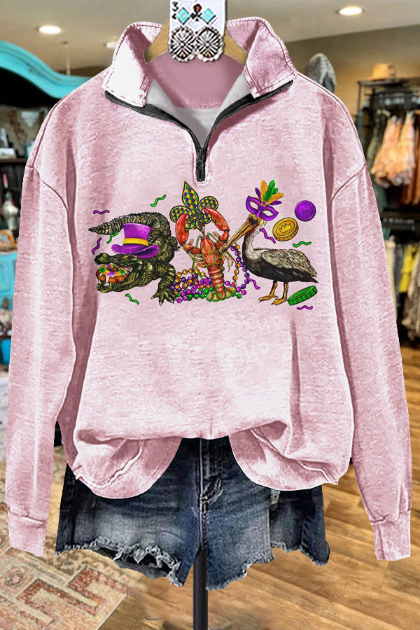 Classic Contrast Mardi Gras Sweatshirt