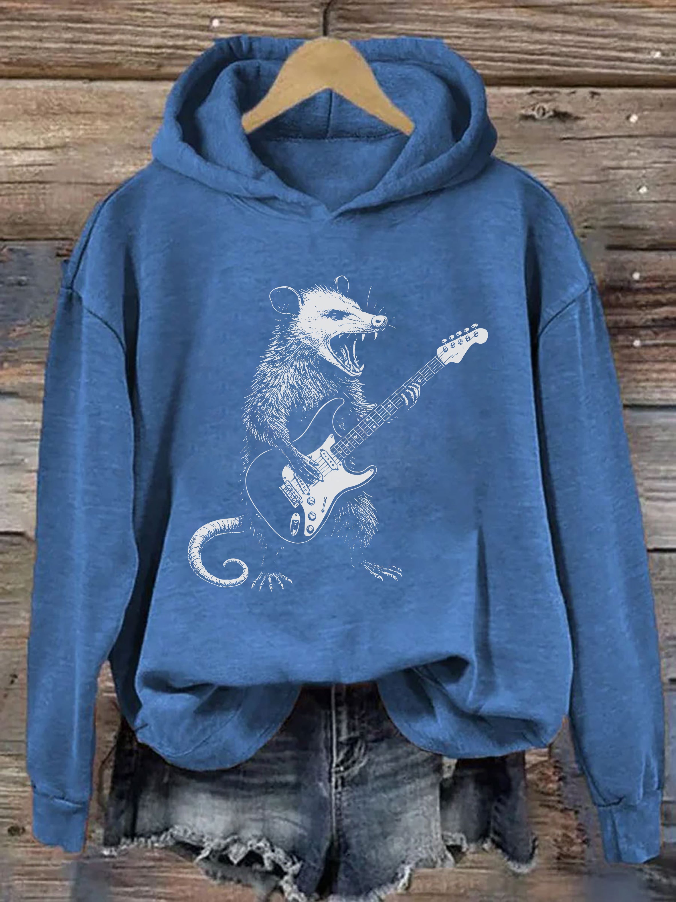 Possum Playing Guitar Hoodie