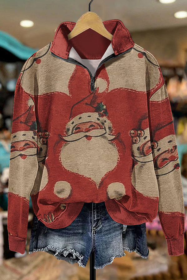 Vintage Santa Zipper Sweatshirt