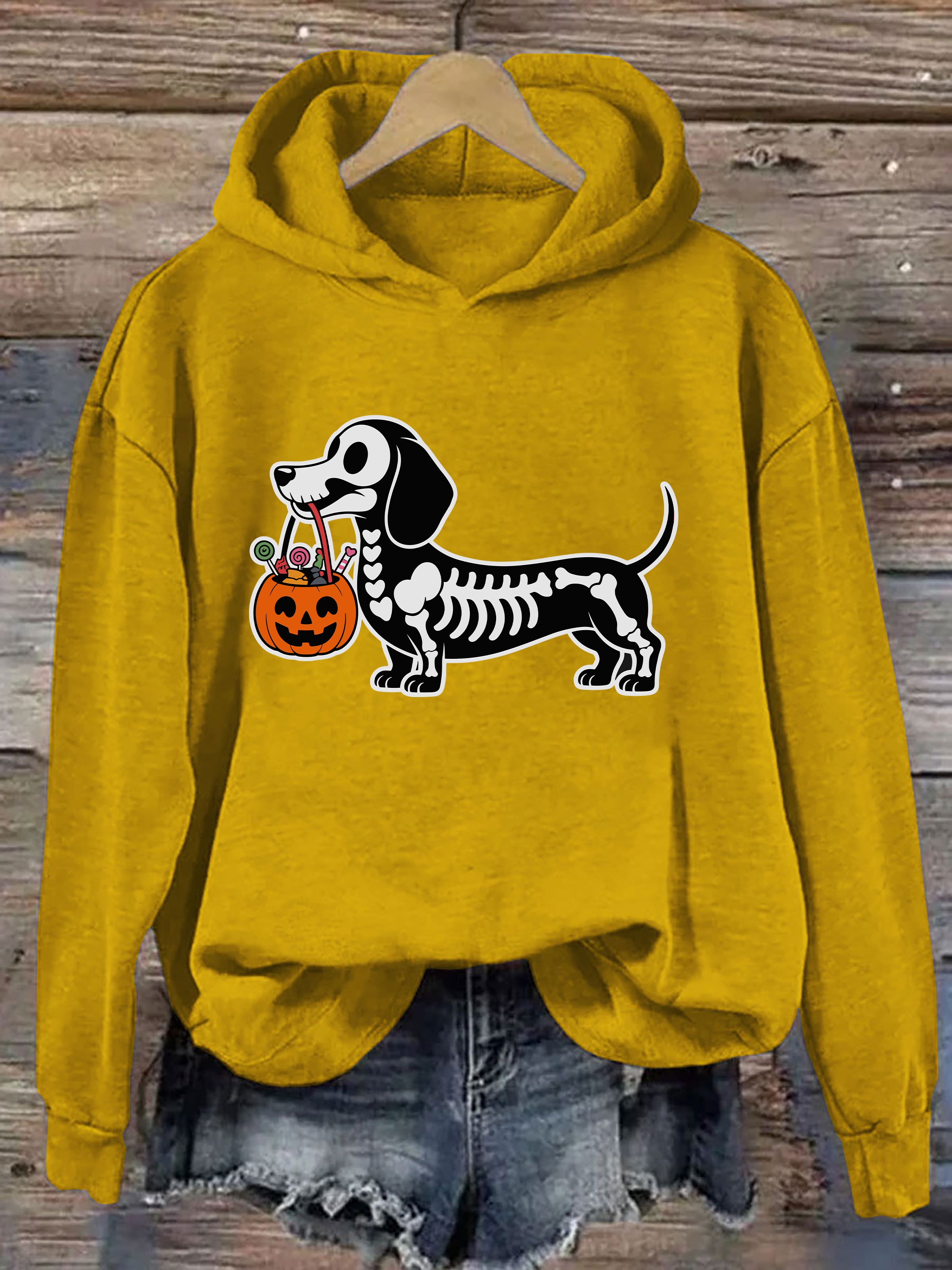 Skeleton Dog Halloween Hoodie