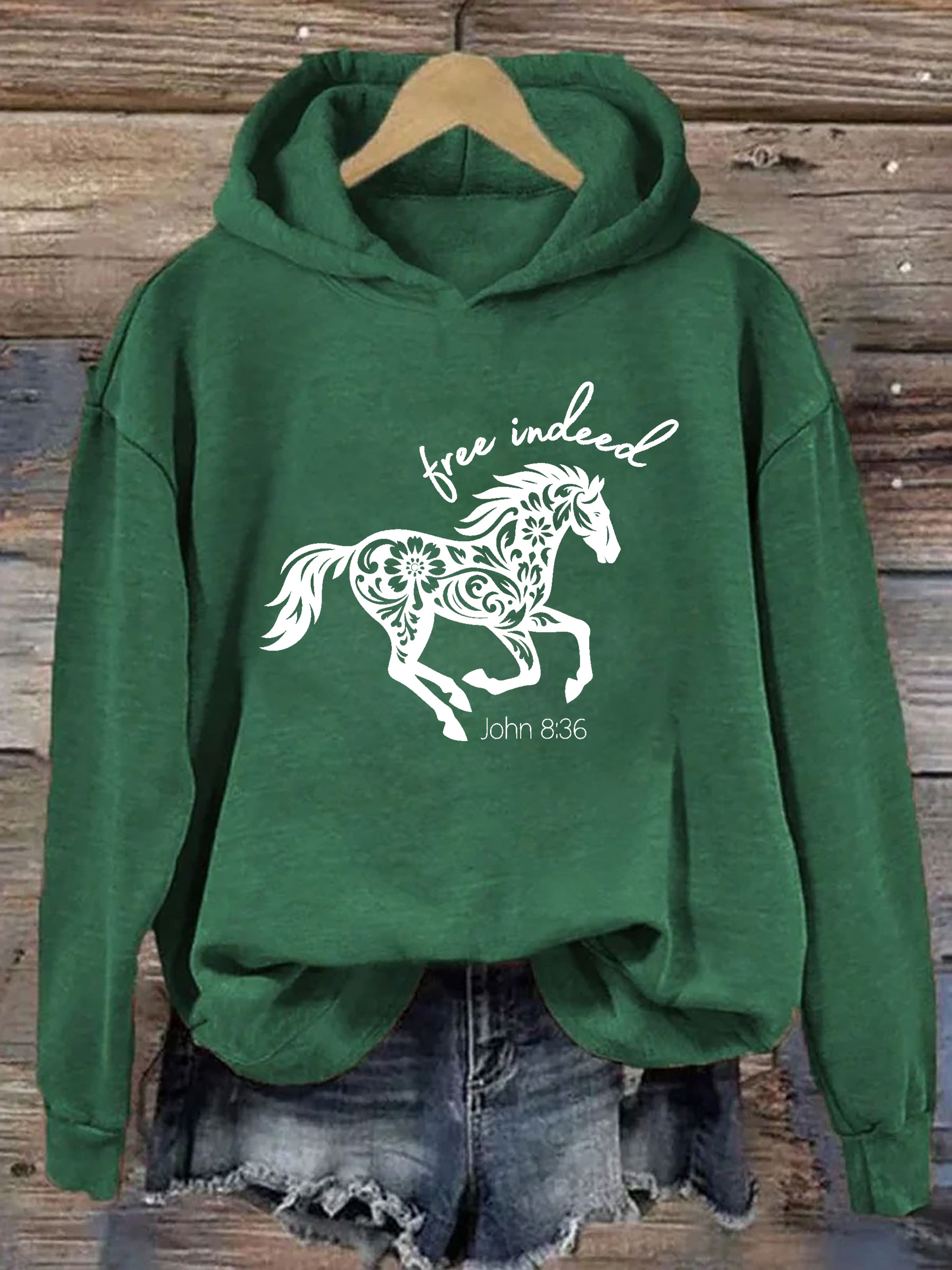 Free Indeed Christian Horse Hoodie
