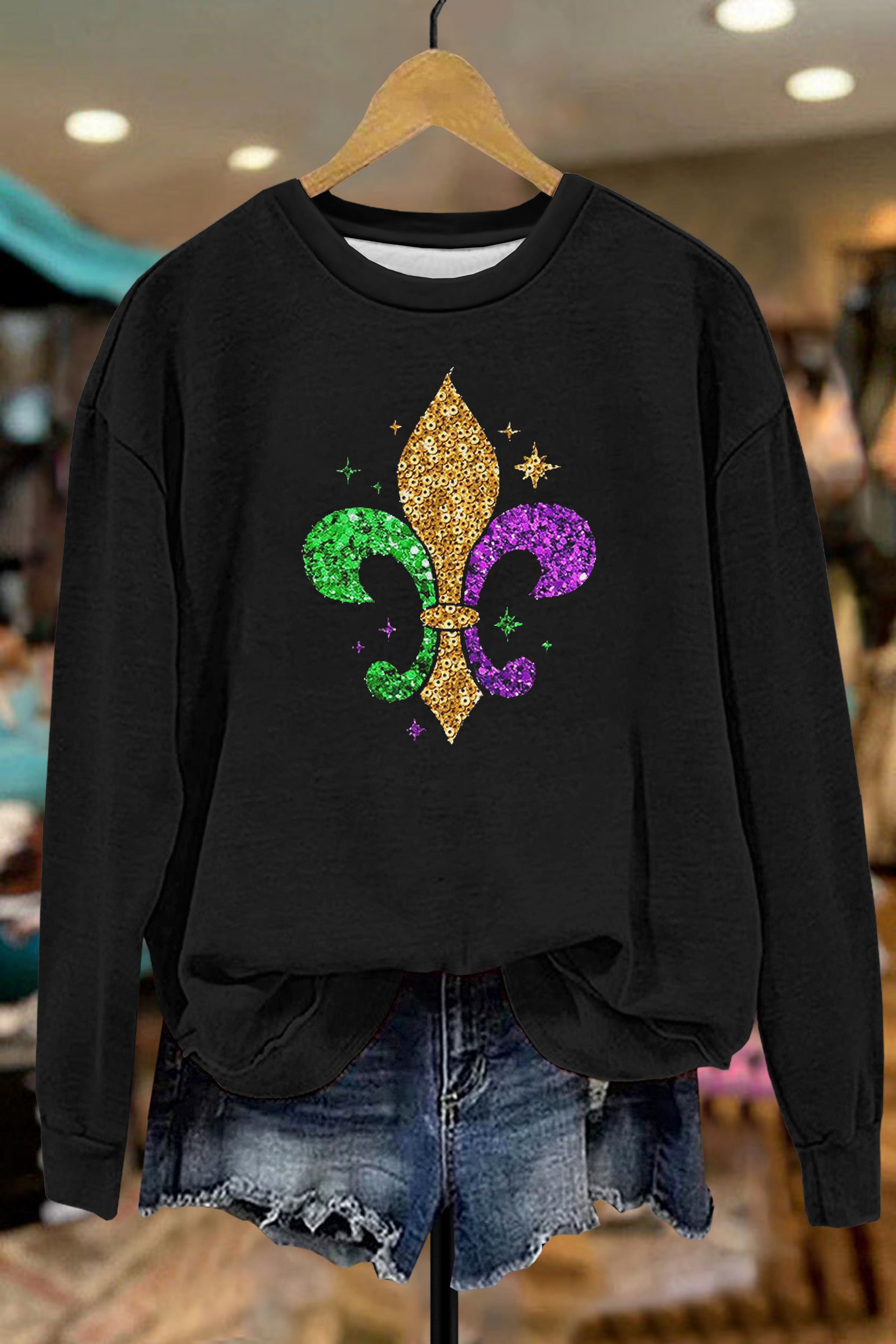 Carnival Rhinestone Print Sweatshirt