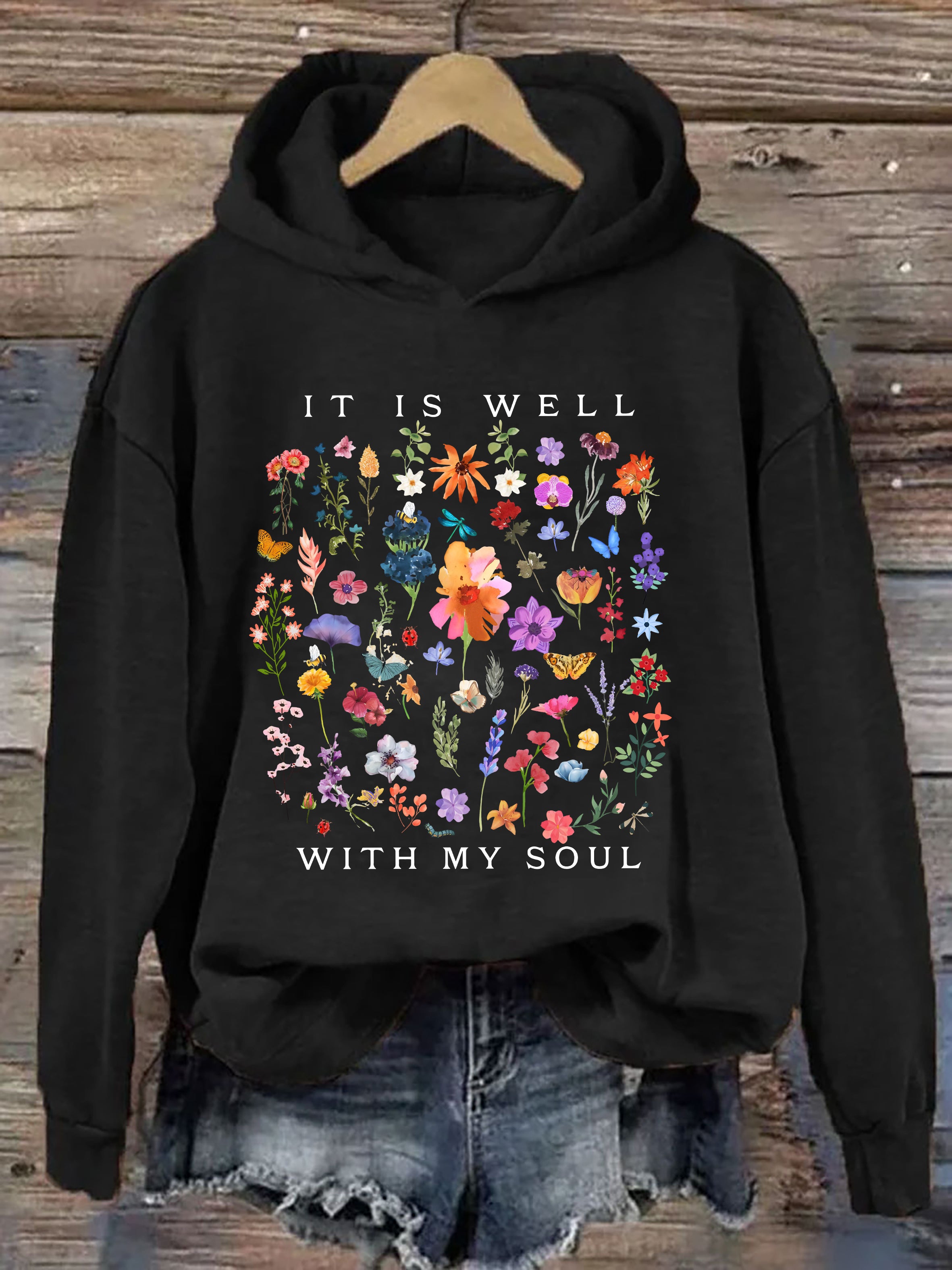 It Is Well Floral Hoodie