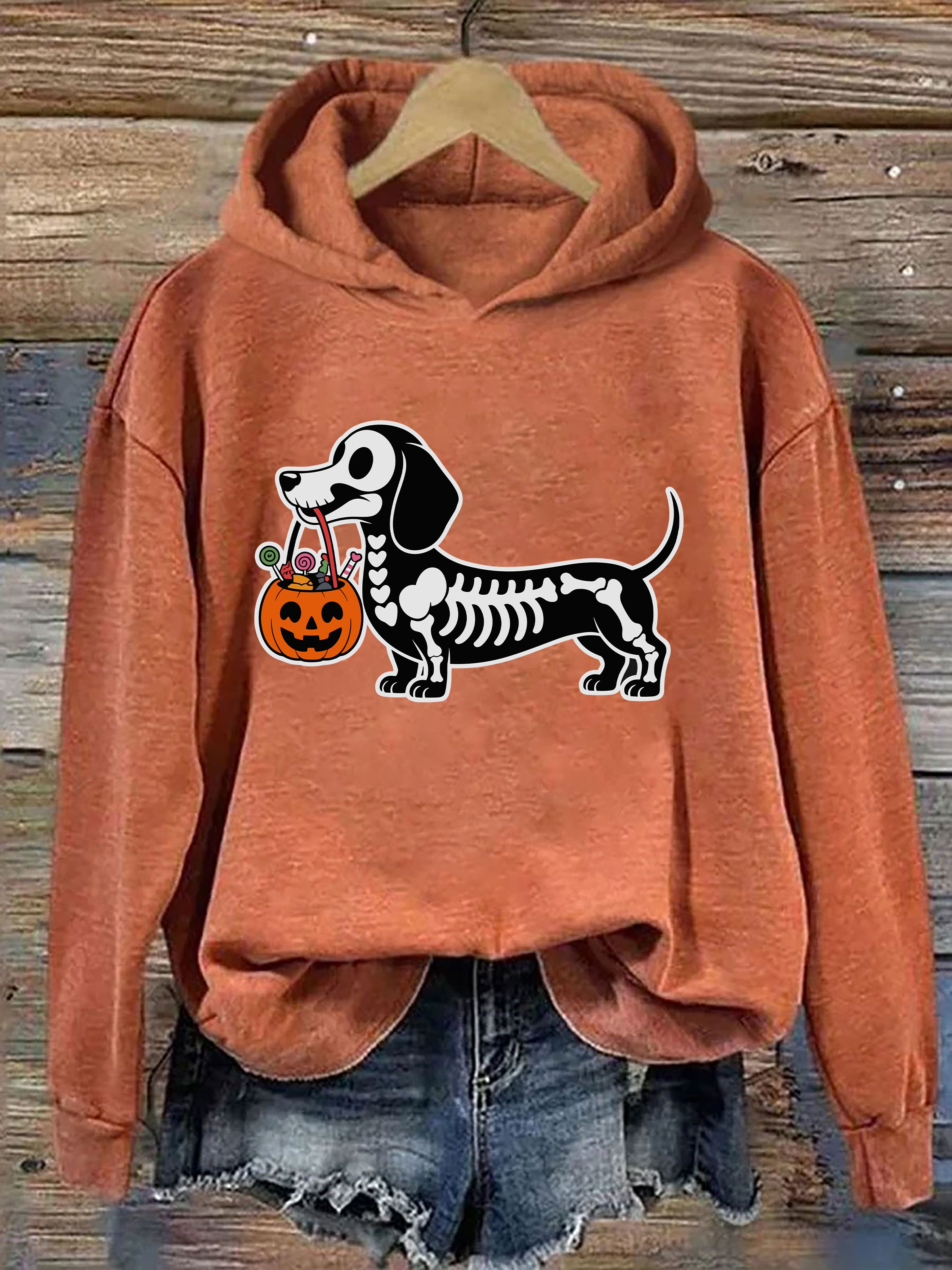Skeleton Dog Halloween Hoodie