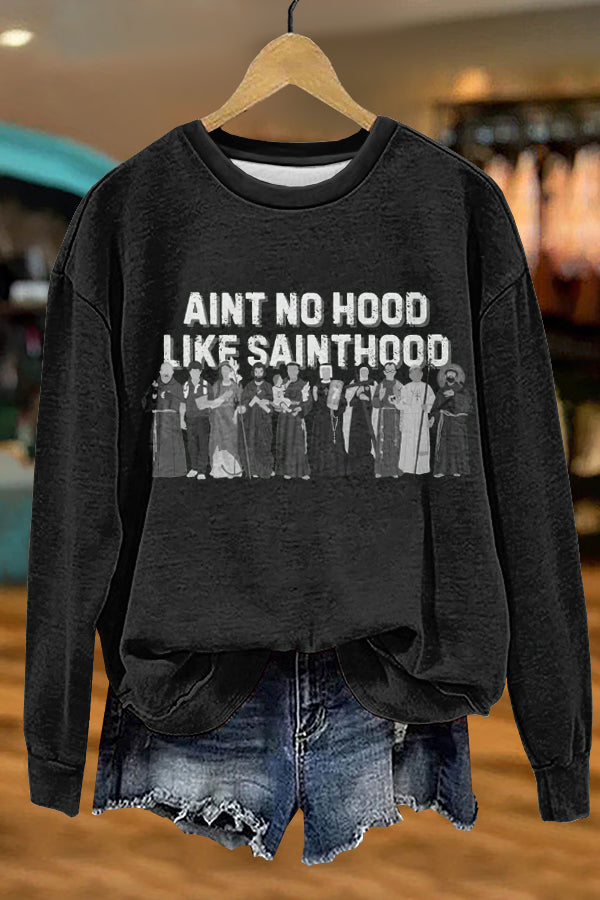 Cozy Christian Candlemas Catholic Saints Print Sweatshirt