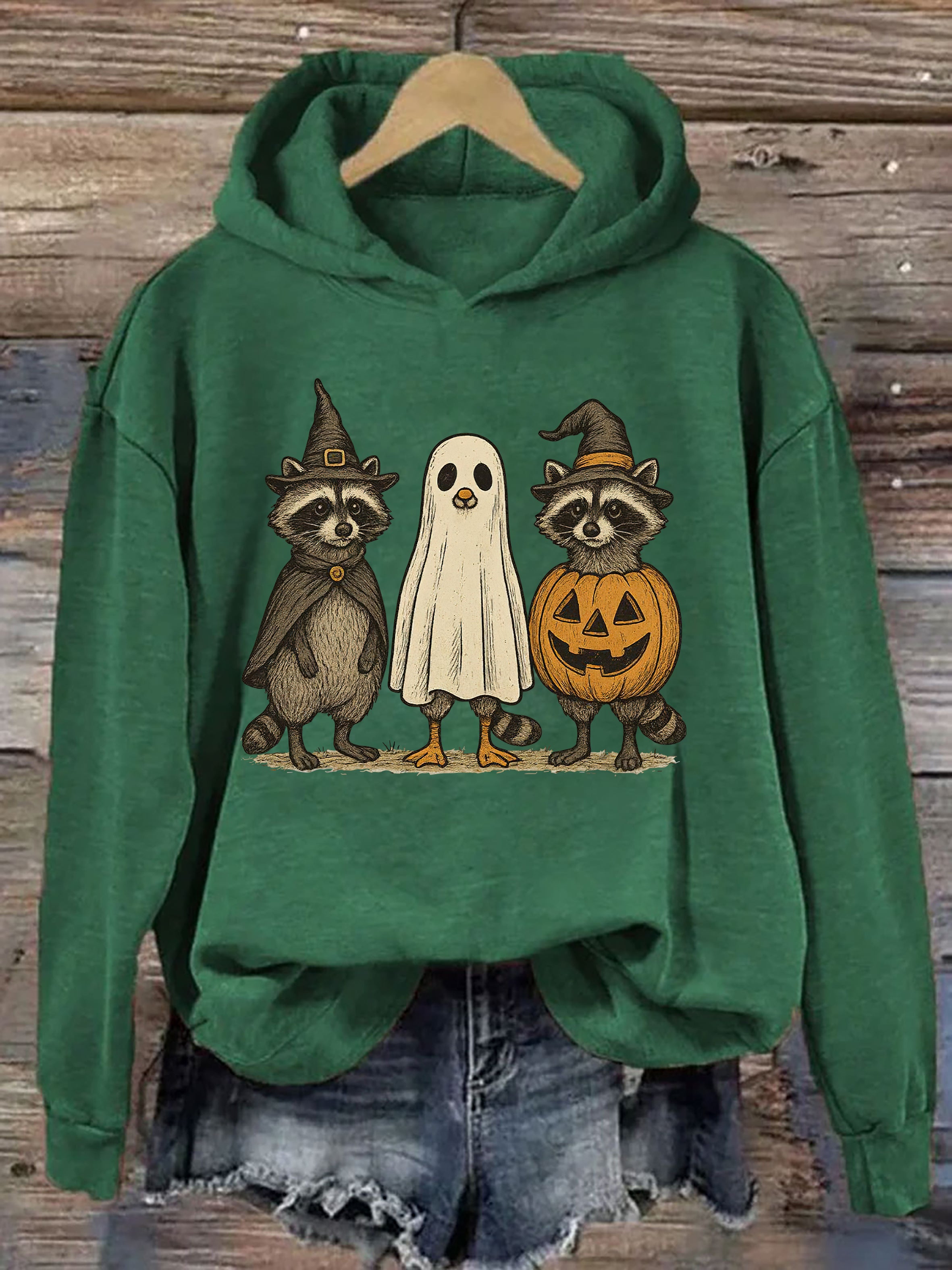 Boo Ghost Raccoon Hoodie