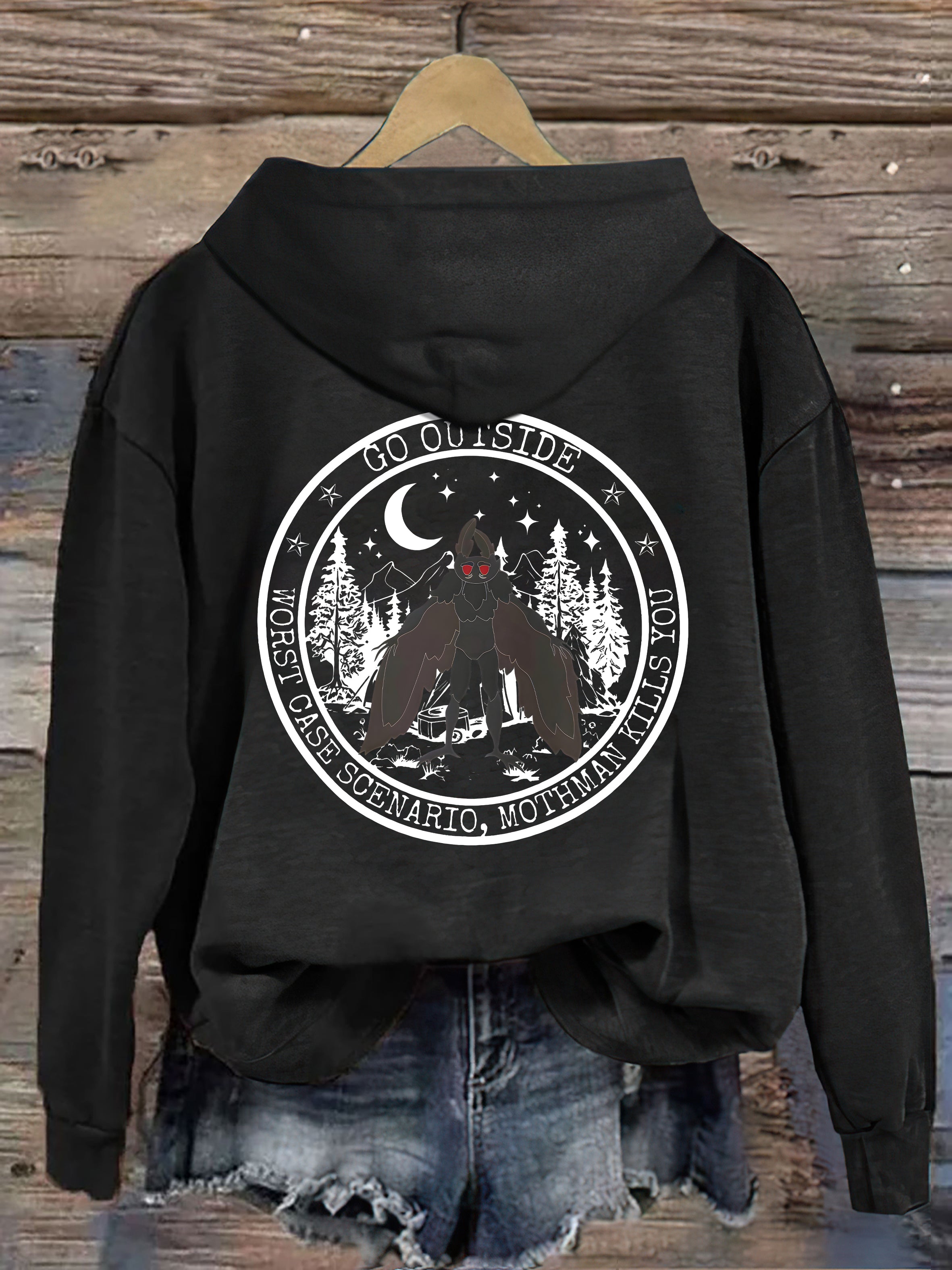 Go Outside Worst Case Scenario Mothman Hoodie