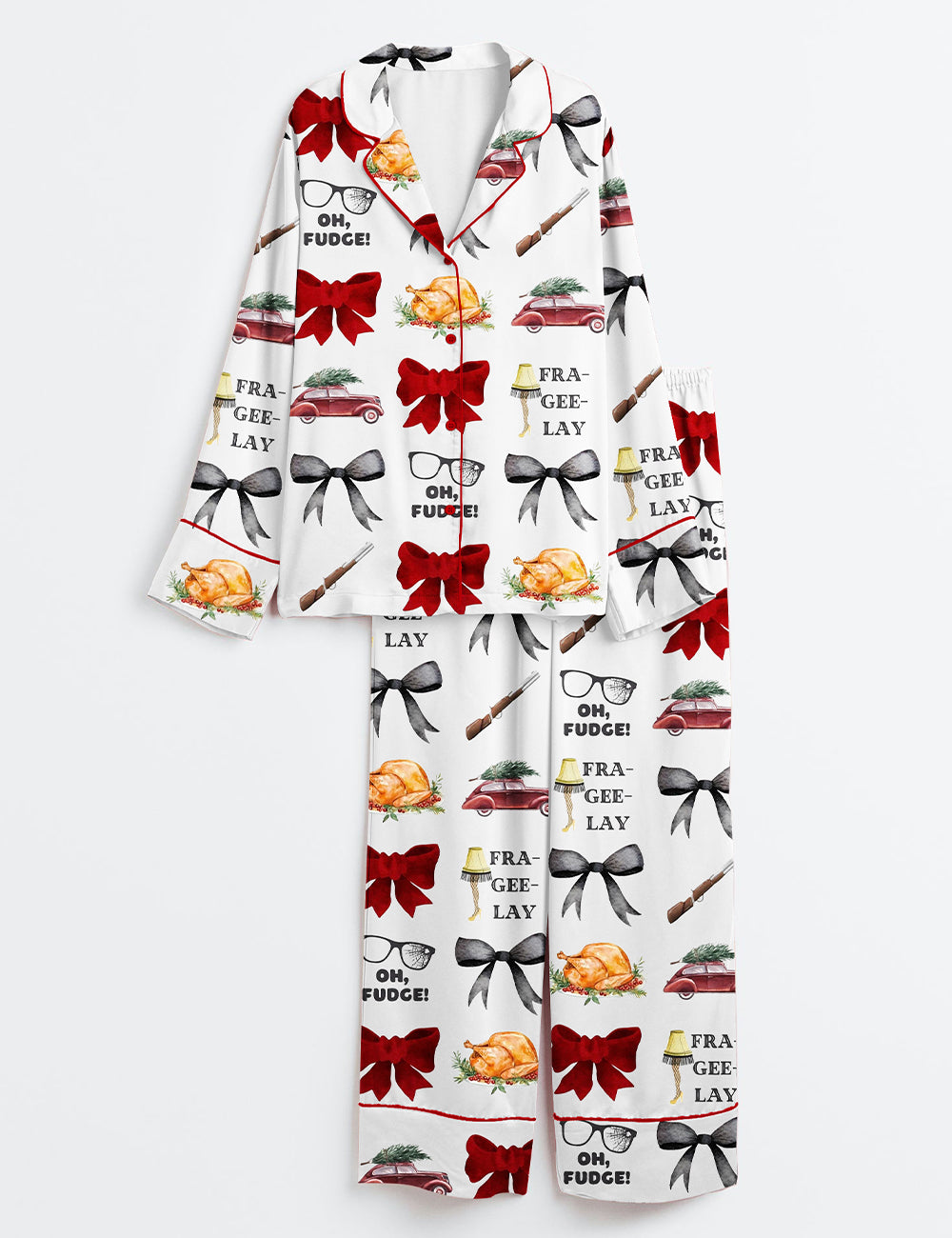 A Christmas Story Movie Long Sleeve Satin Pajama Set