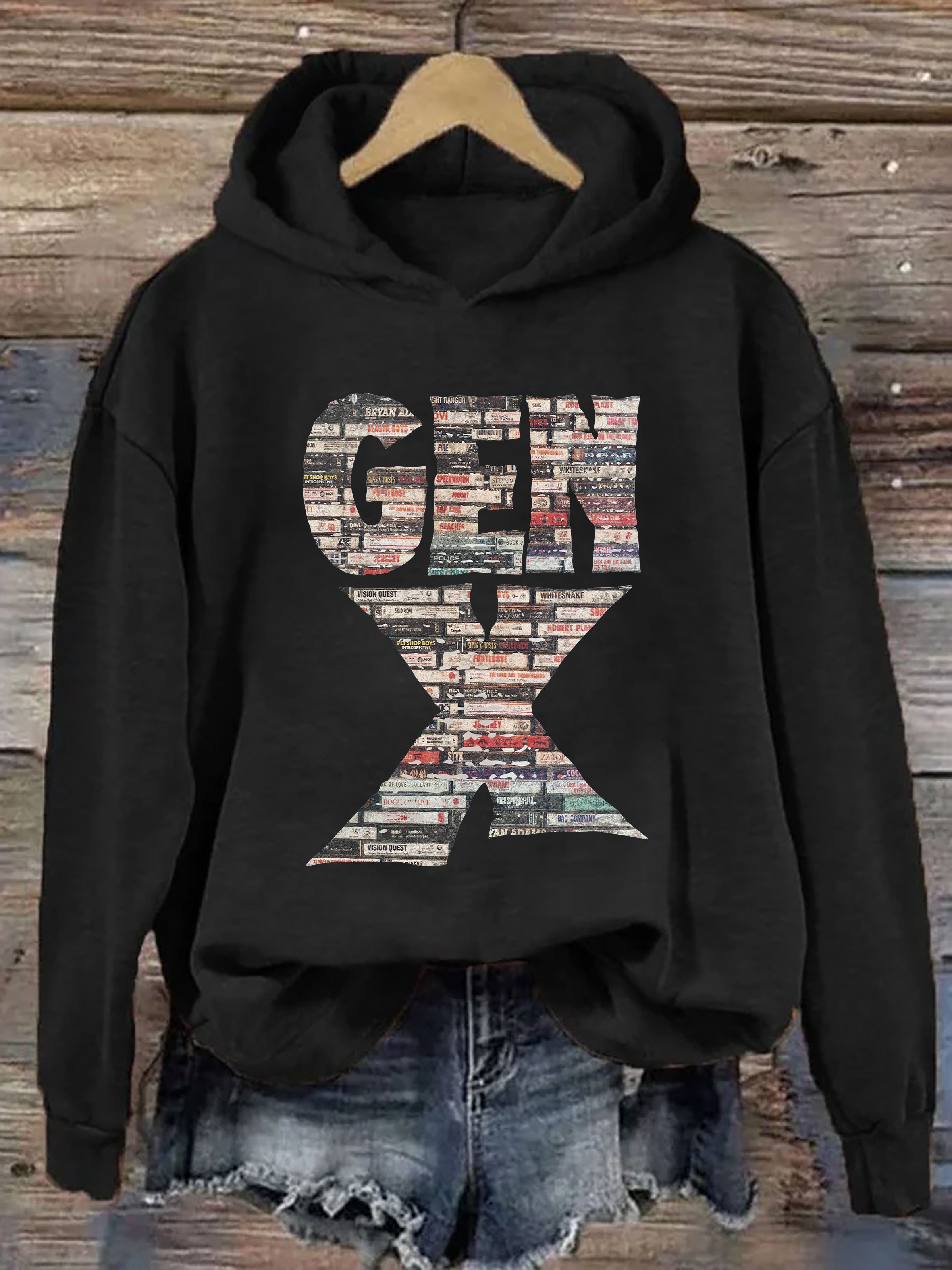 Gen X 80's Rock Cassettes Hoodie