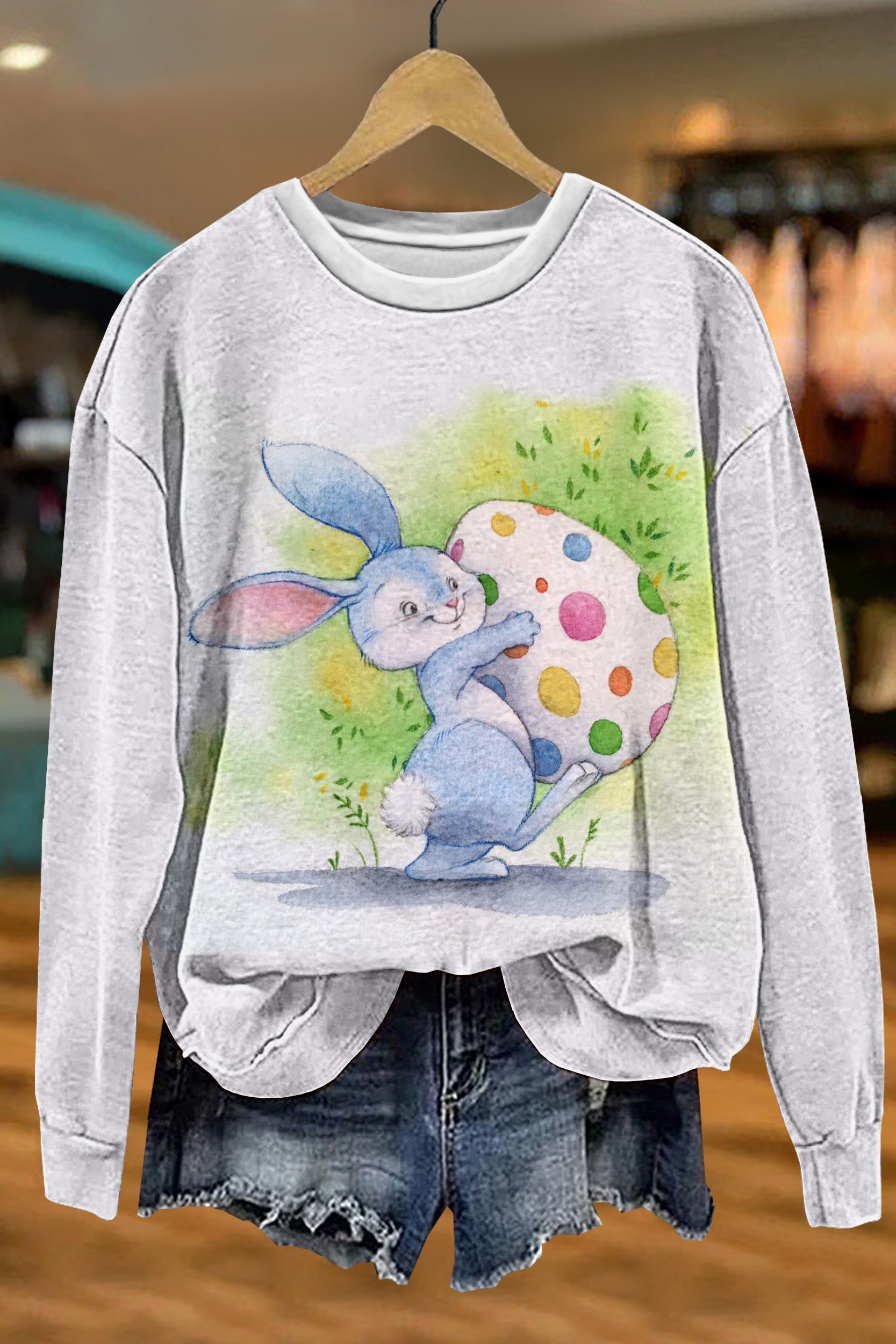 Retro Easter Bunny Egg Sweatshirt