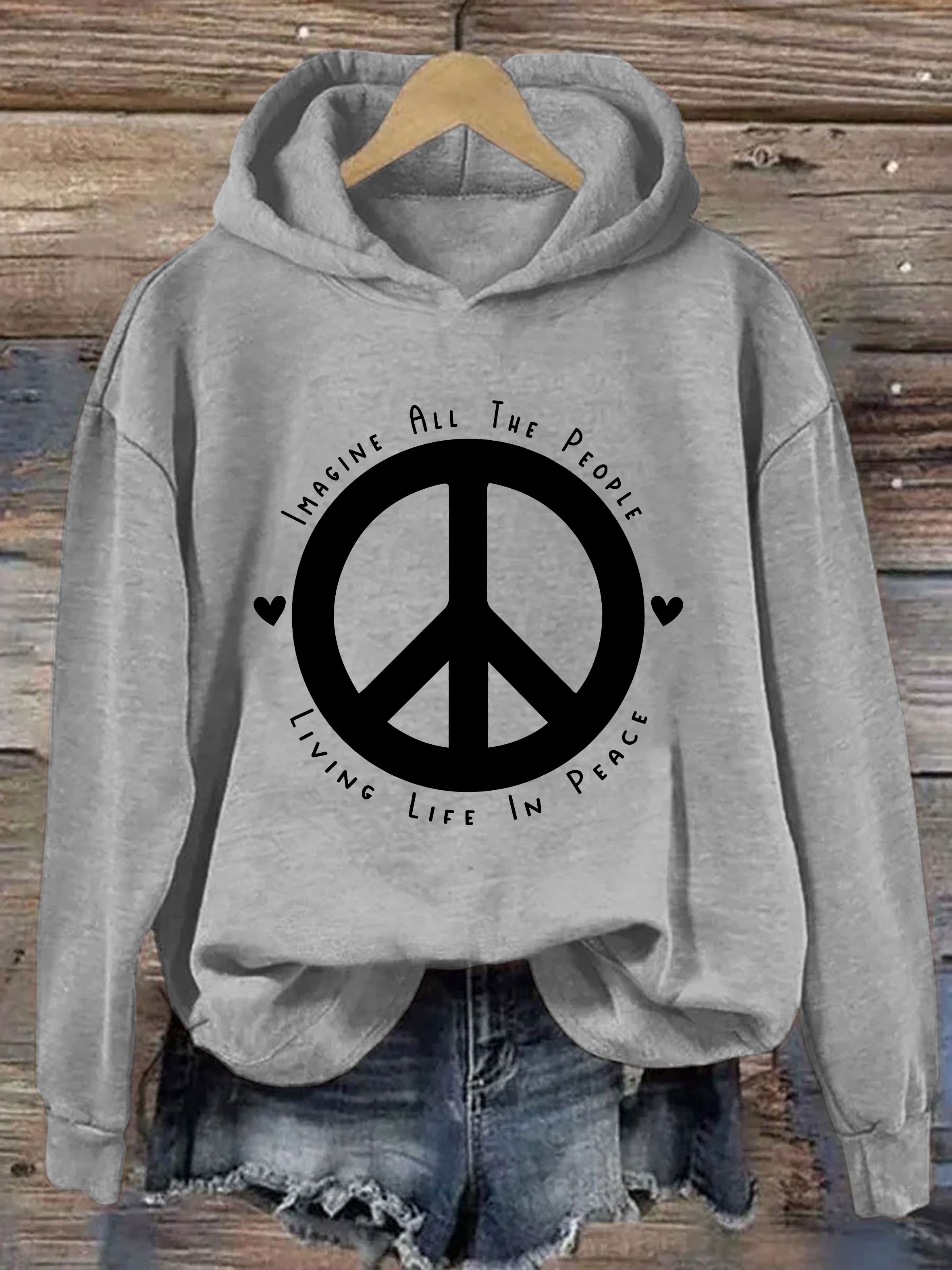 Imagine All The People Living Life In Peace Hoodie