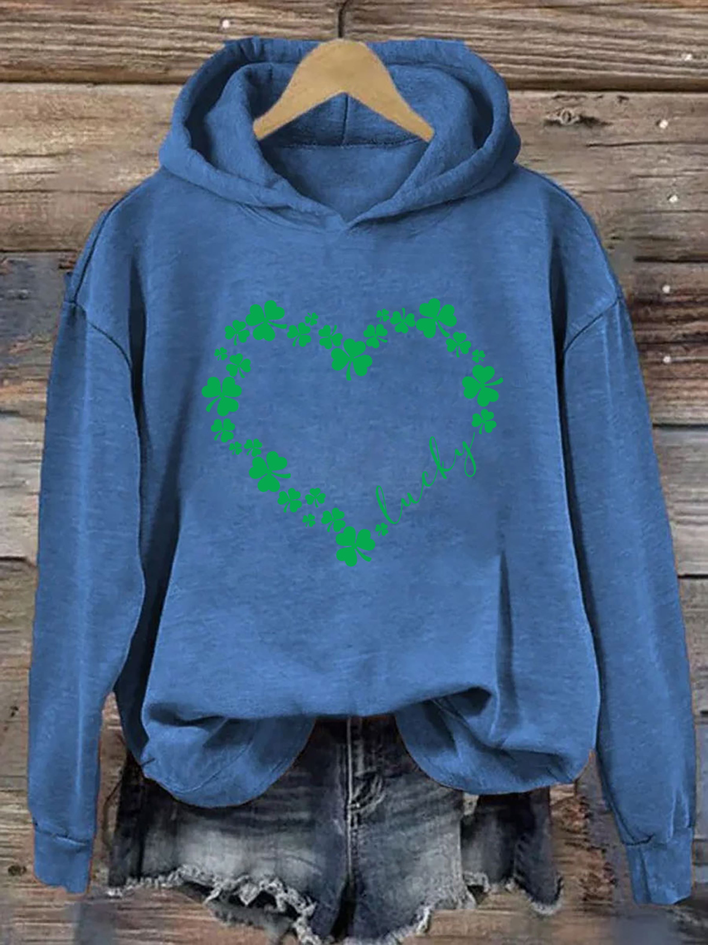 Heart Shamrock St Patrick's Day Hoodie
