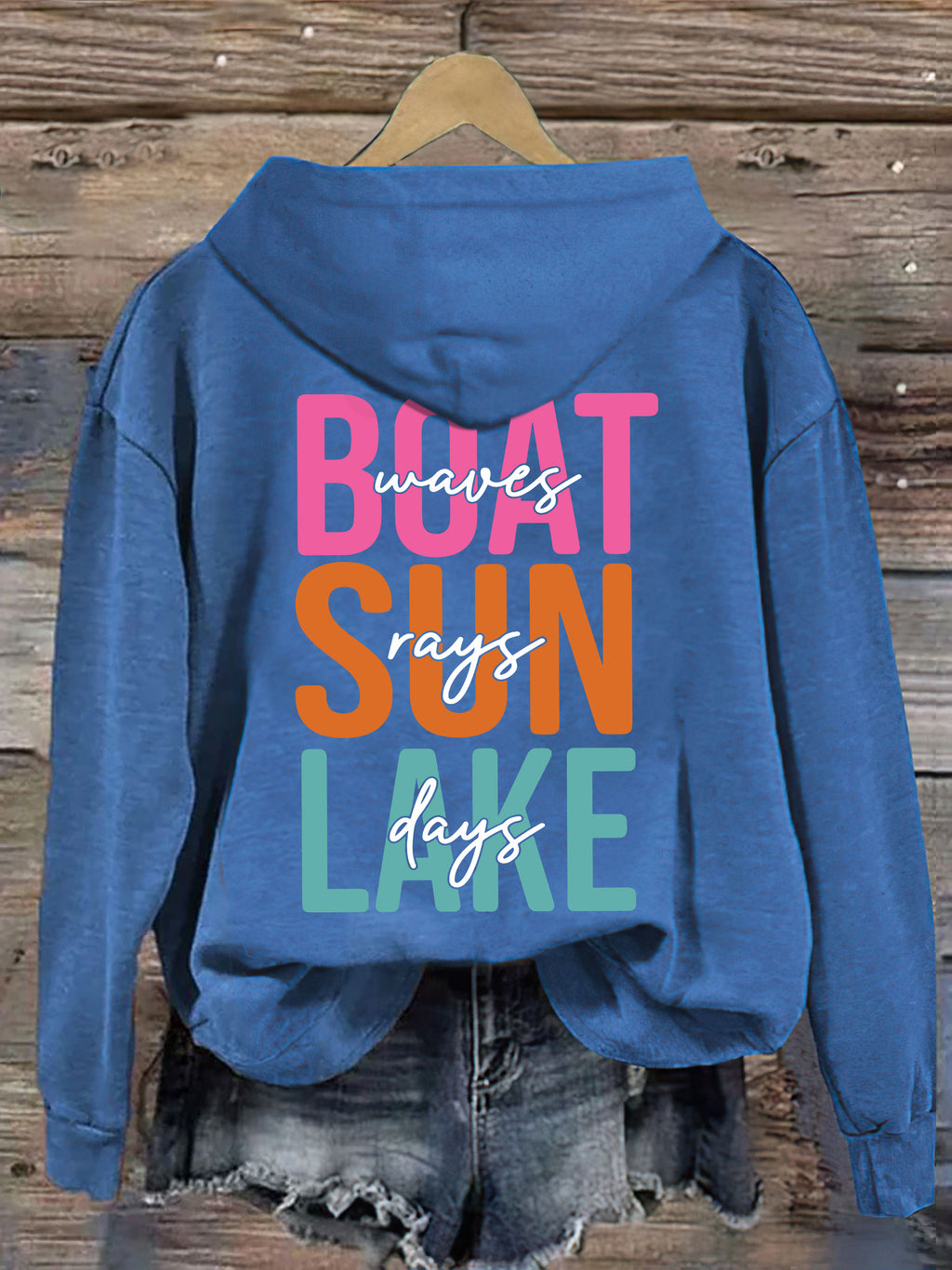 Boat Waves Sun Rays Lake Days Hoodie