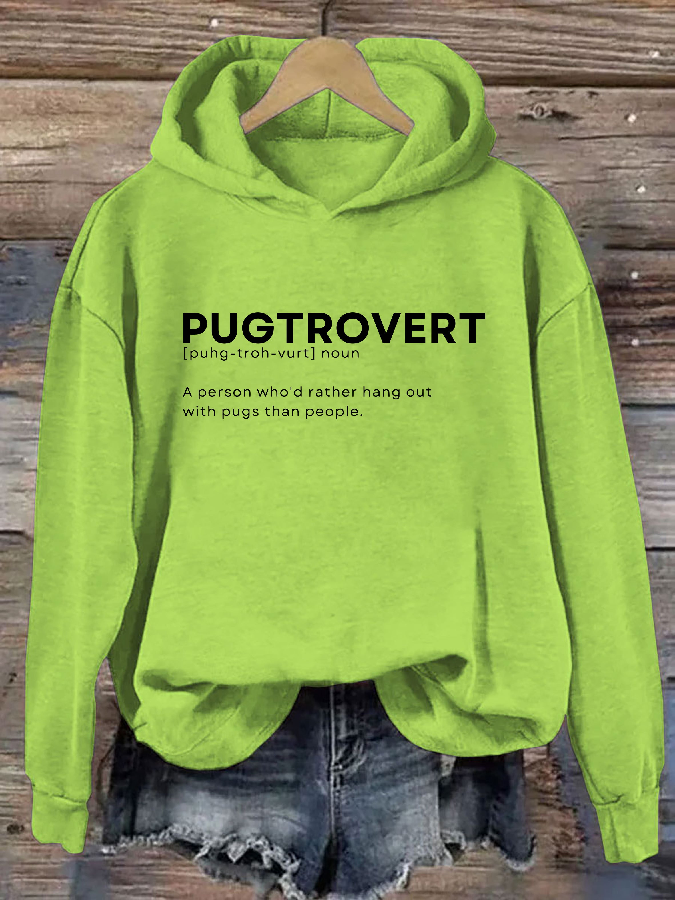 Pugtrovert Funny Pug Owner Lover Hoodie