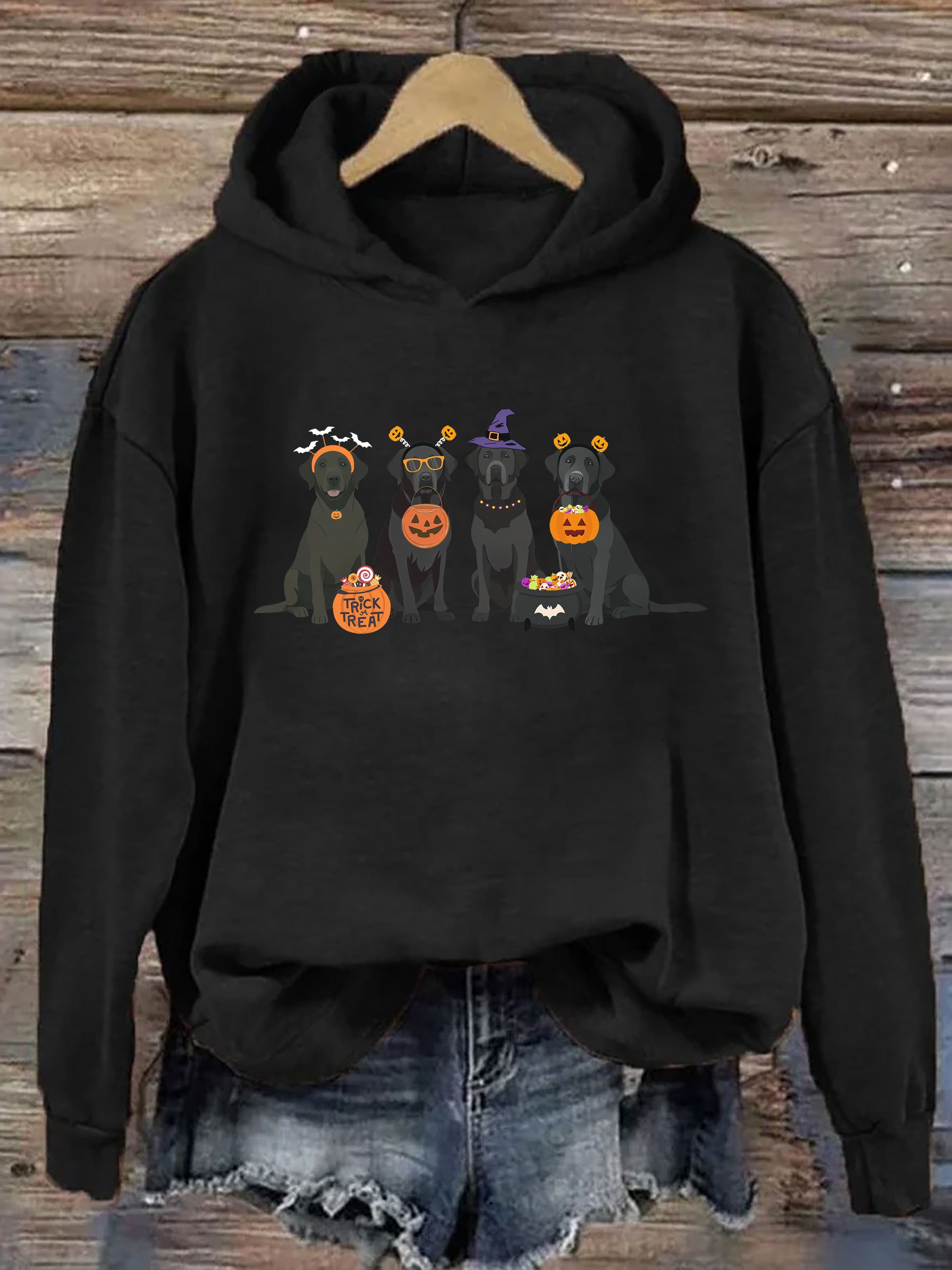 Halloween Black Lab Fall Hoodie