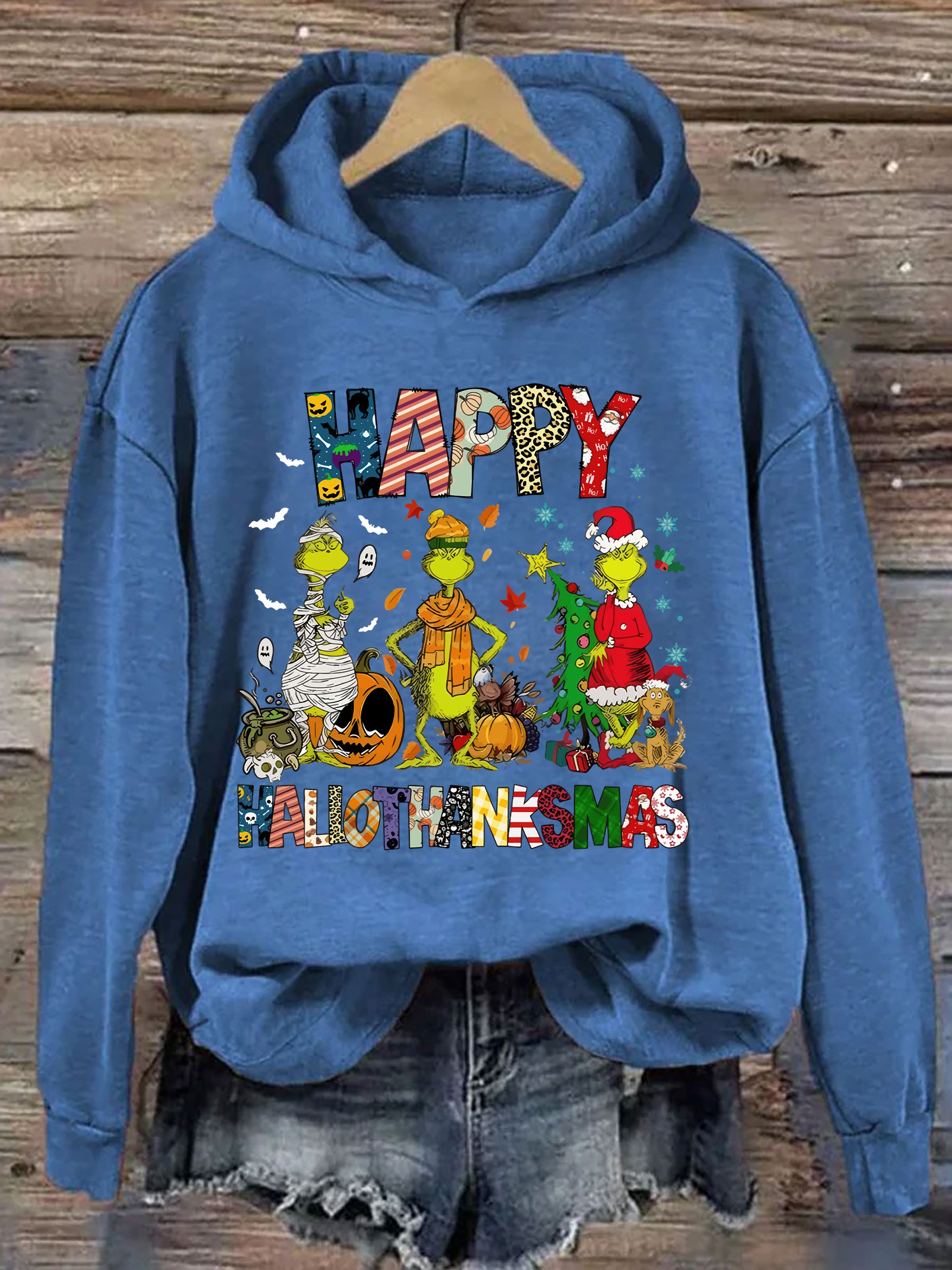 Funny Grinch Hallothanksmas Hoodie
