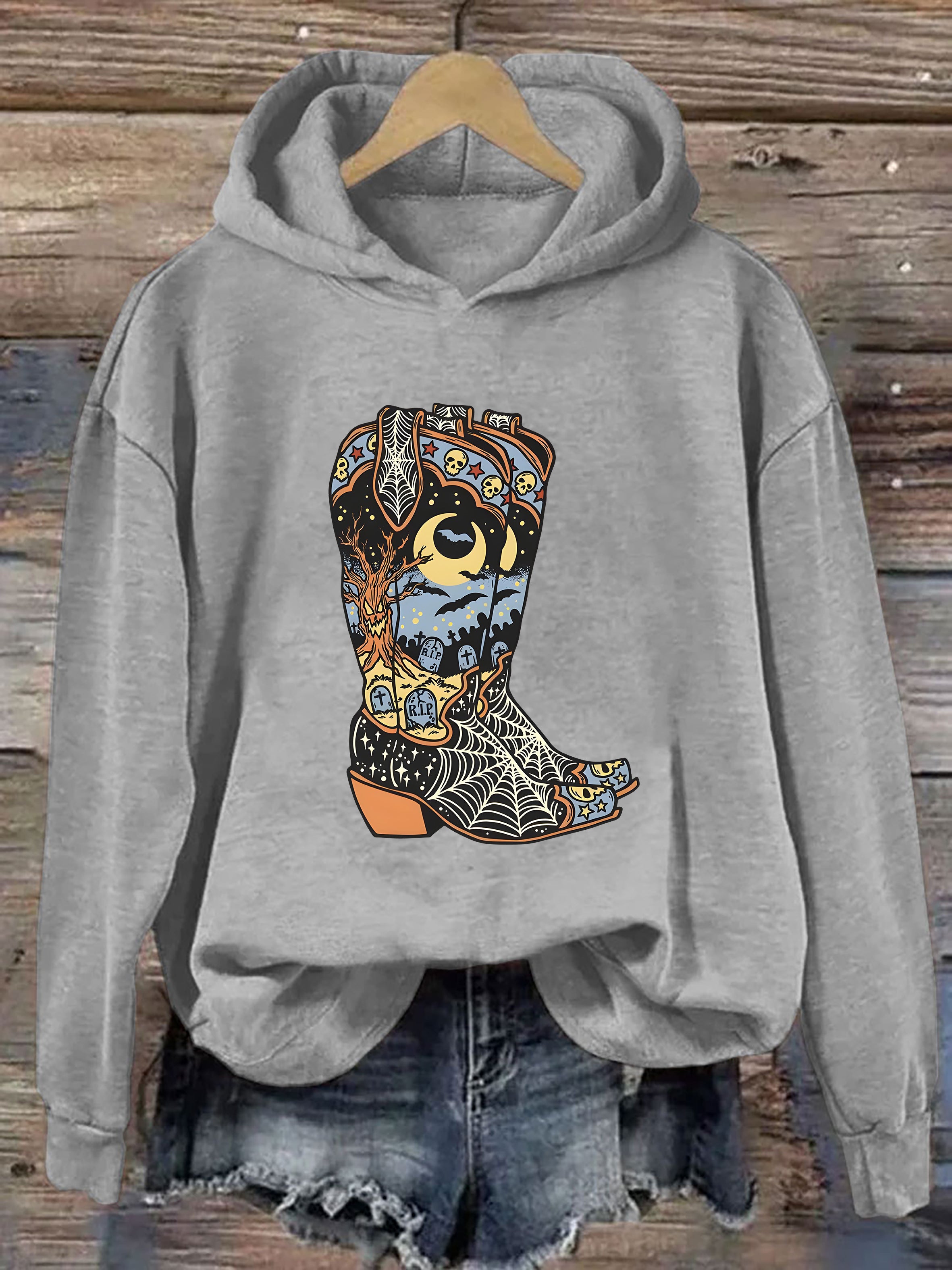 Halloween Cowboy Boots Hoodie