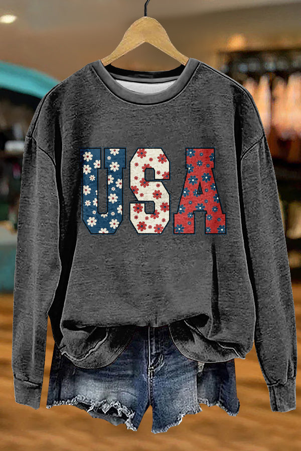 Chic USA Patriotic Day American Print Sweatshirt