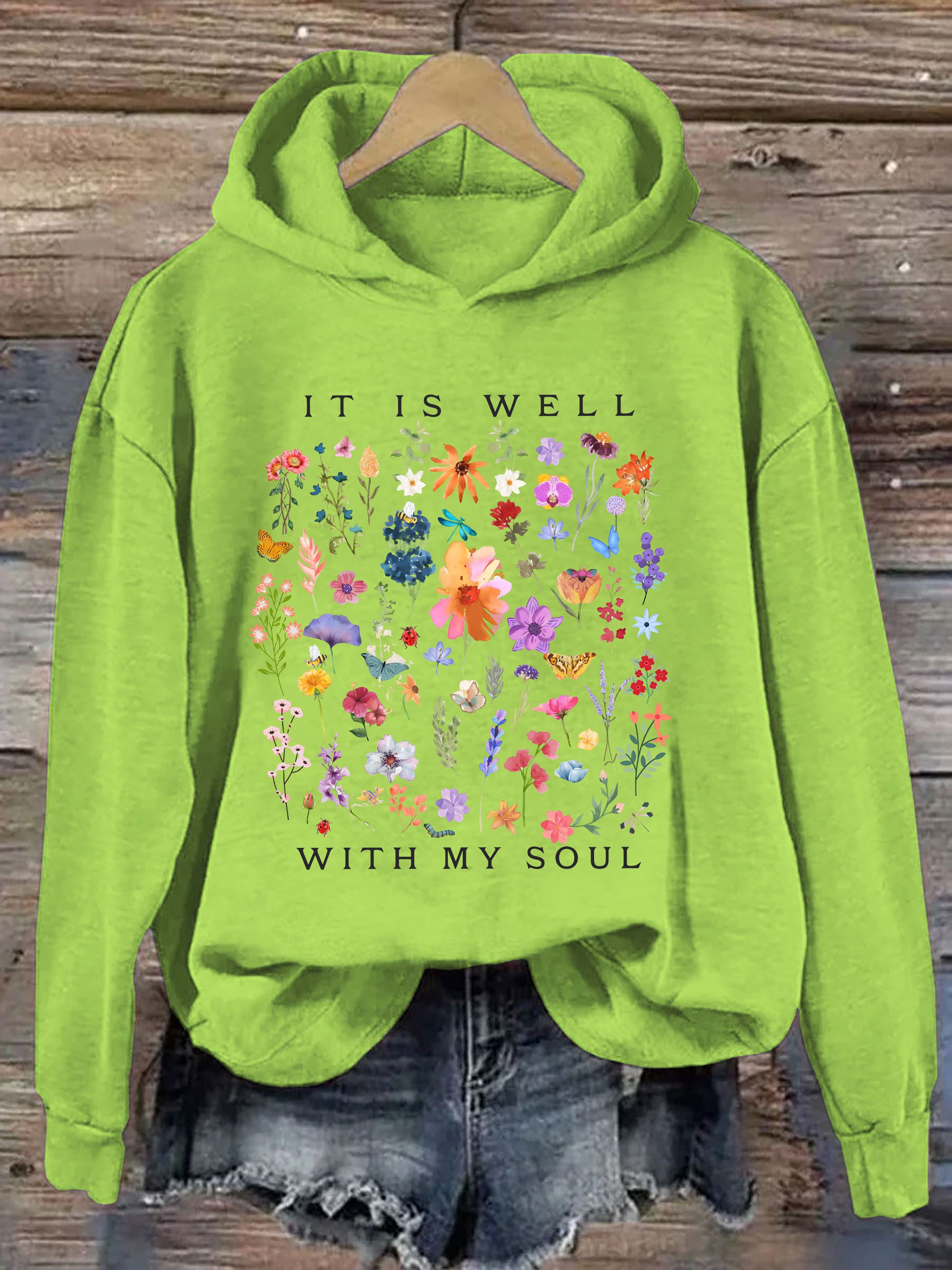 It Is Well Floral Hoodie