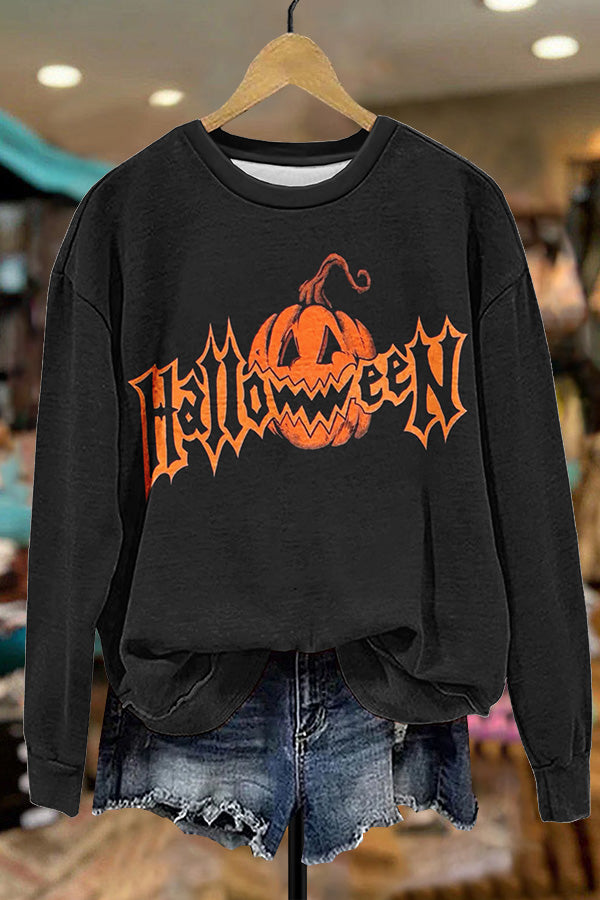 Halloween Pumpkin Orange And Black Sweatshirt
