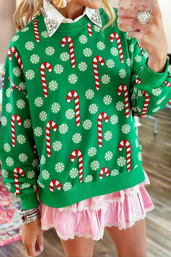 Merry Christmas Candy Cane Sweatshirt