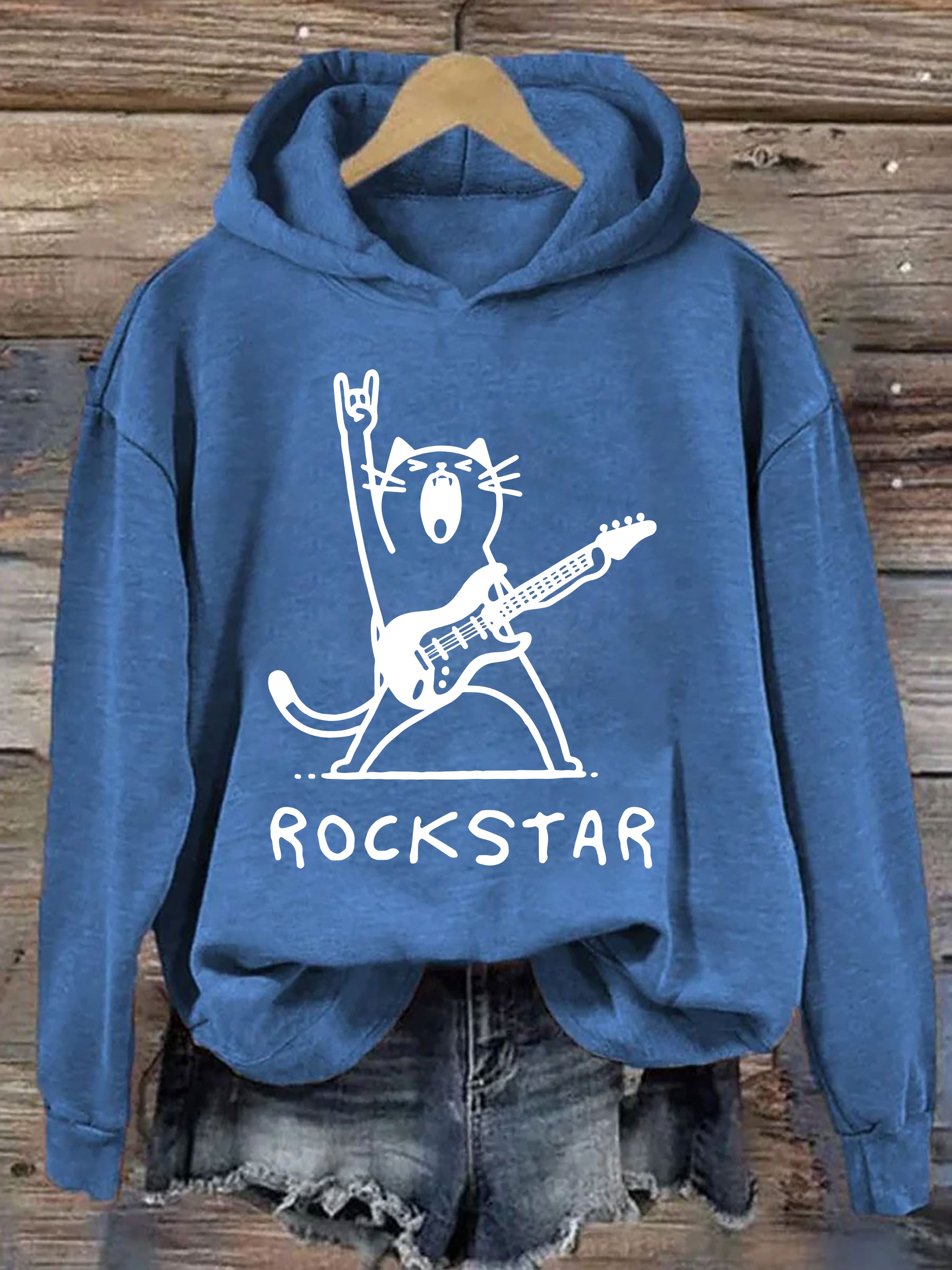 Rock And Roll Cat Hoodie