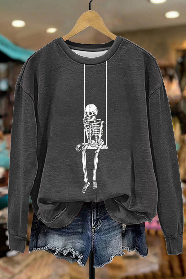 Halloween Swing Skeleton Sweatshirt
