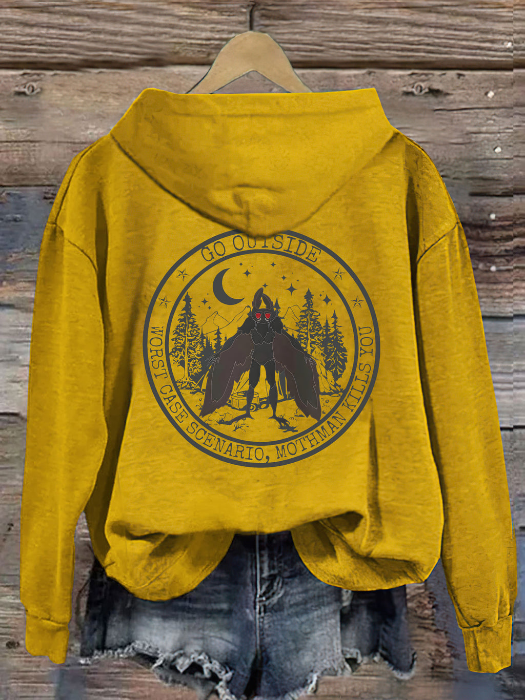 Go Outside Worst Case Scenario Mothman Hoodie
