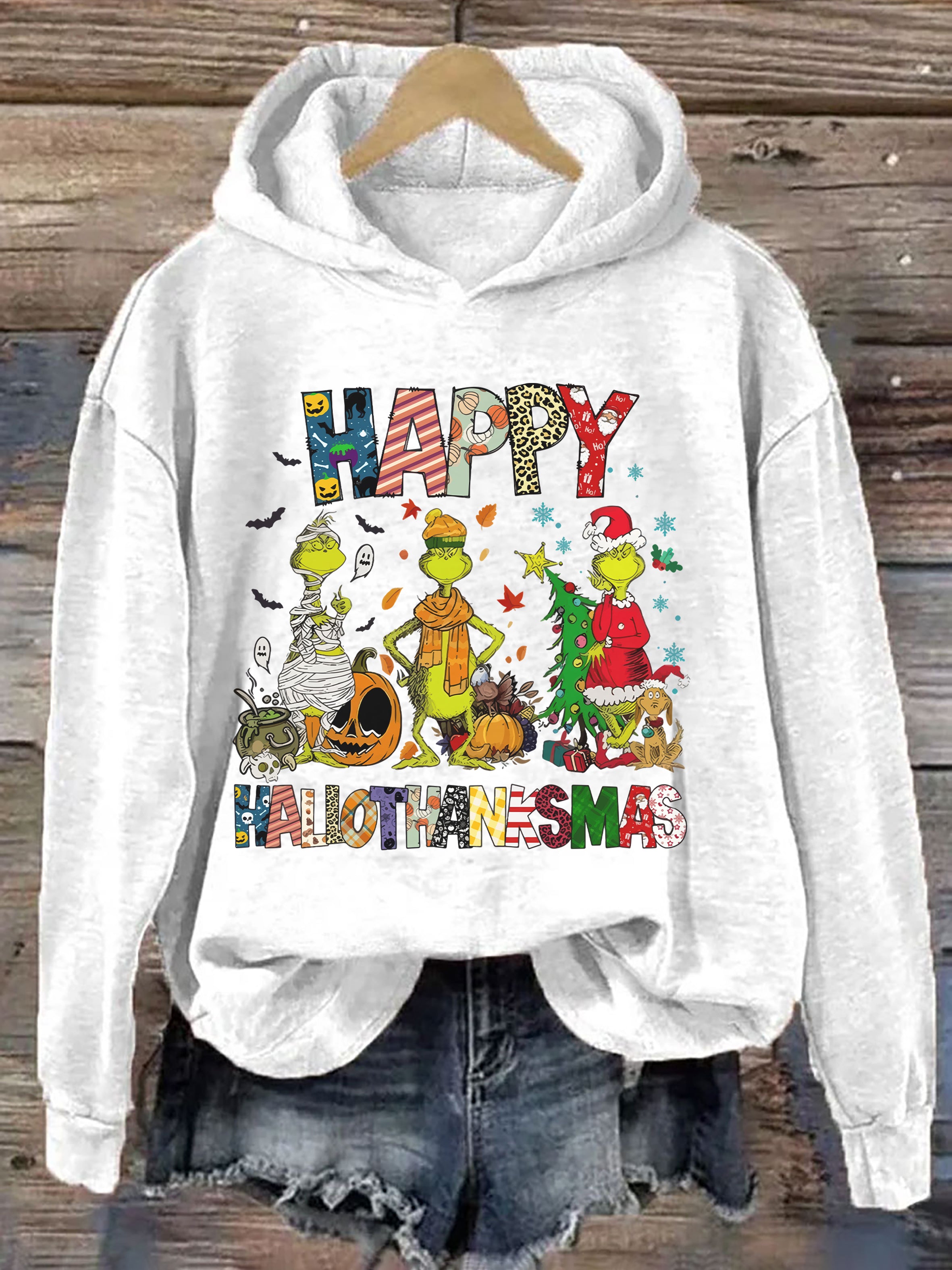 Funny Grinch Hallothanksmas Hoodie