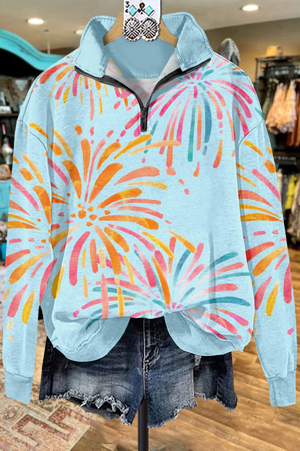 Classic Contrast Graphic Print Sweatshirt