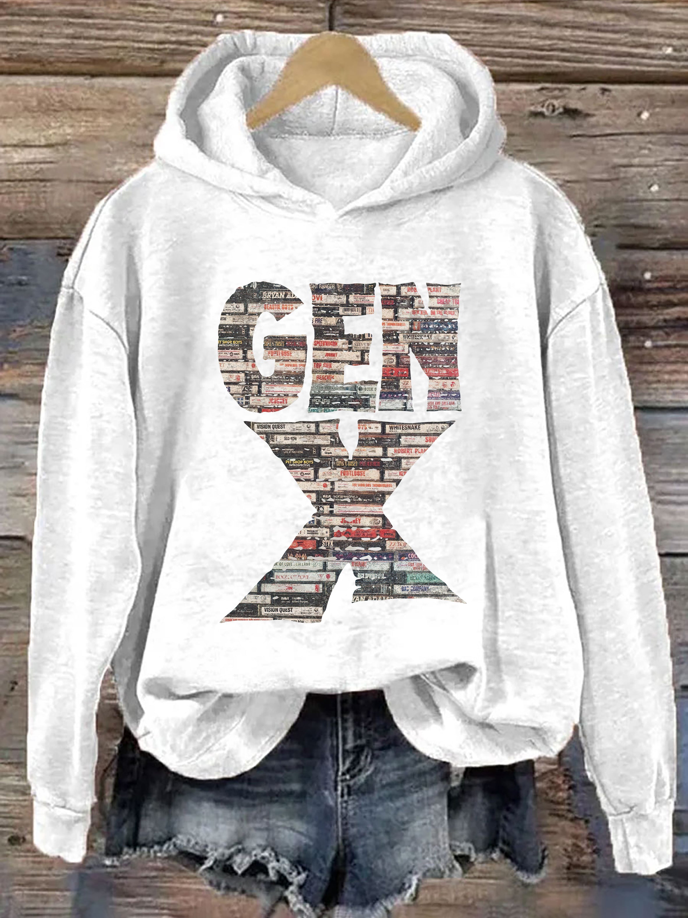 Gen X 80's Rock Cassettes Hoodie