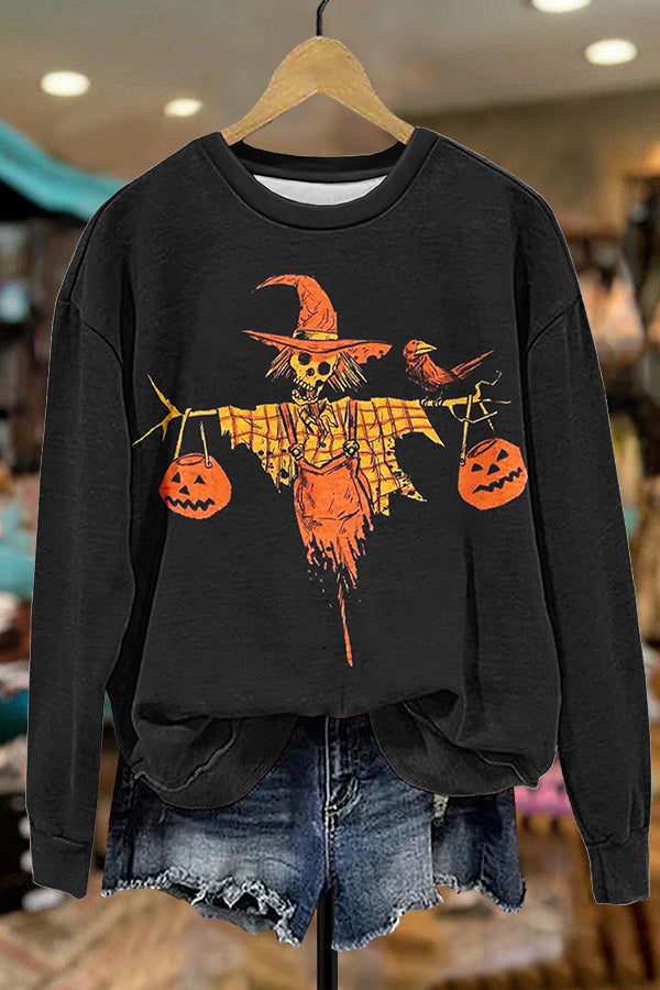 Halloween Pumpkin Scarecrow Sweatshirt