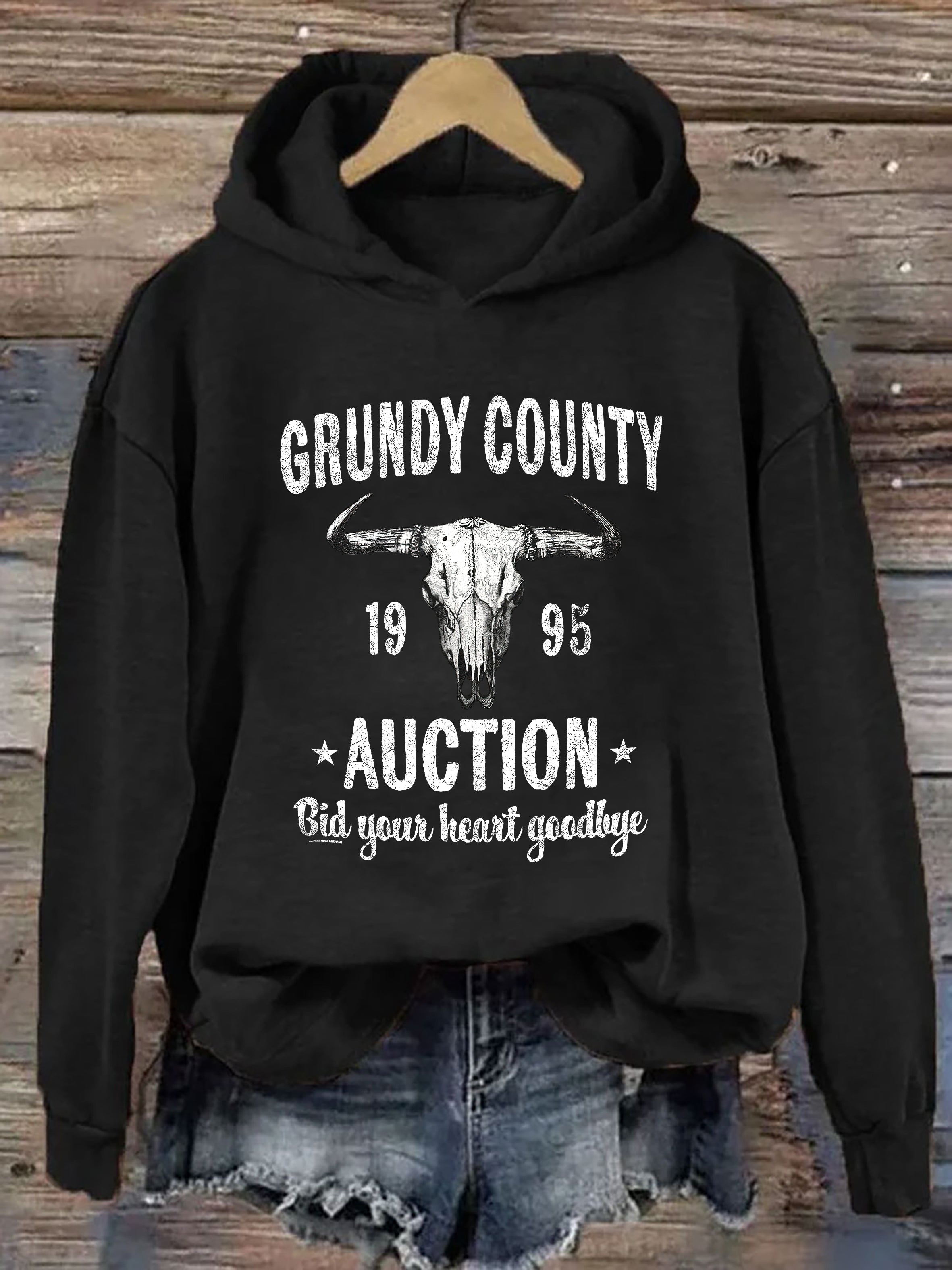 Grundy County Auction Vintage Inspired Hoodie