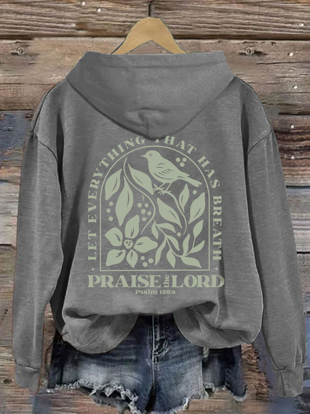 Vintage Faith Based Psalm 150:6 Christian Graphics Hoodie