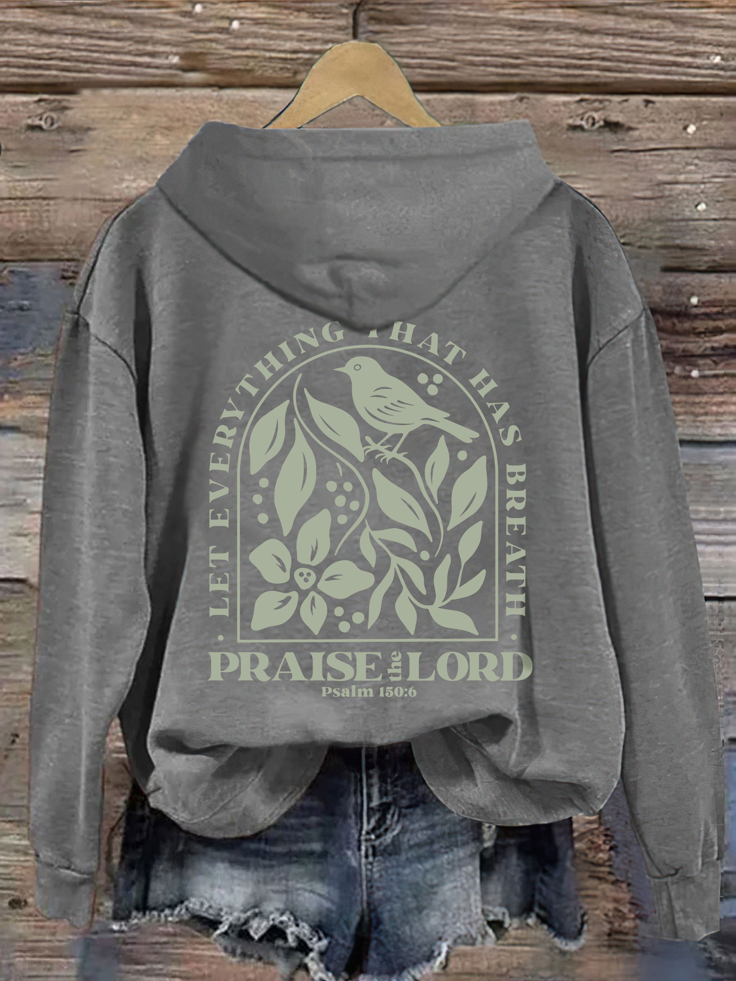 Vintage Faith Based Psalm 150:6 Christian Graphics Hoodie