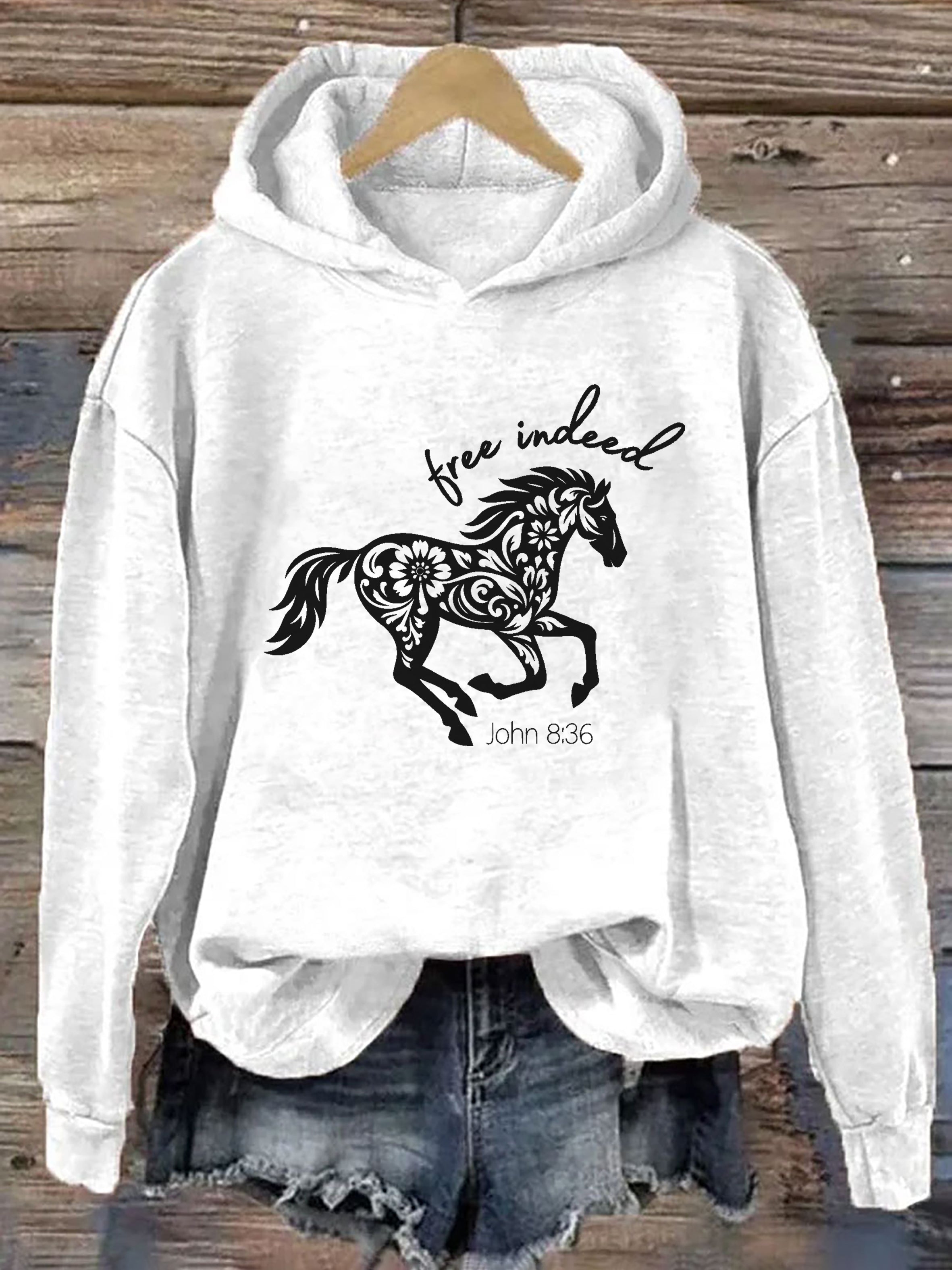 Free Indeed Christian Horse Hoodie