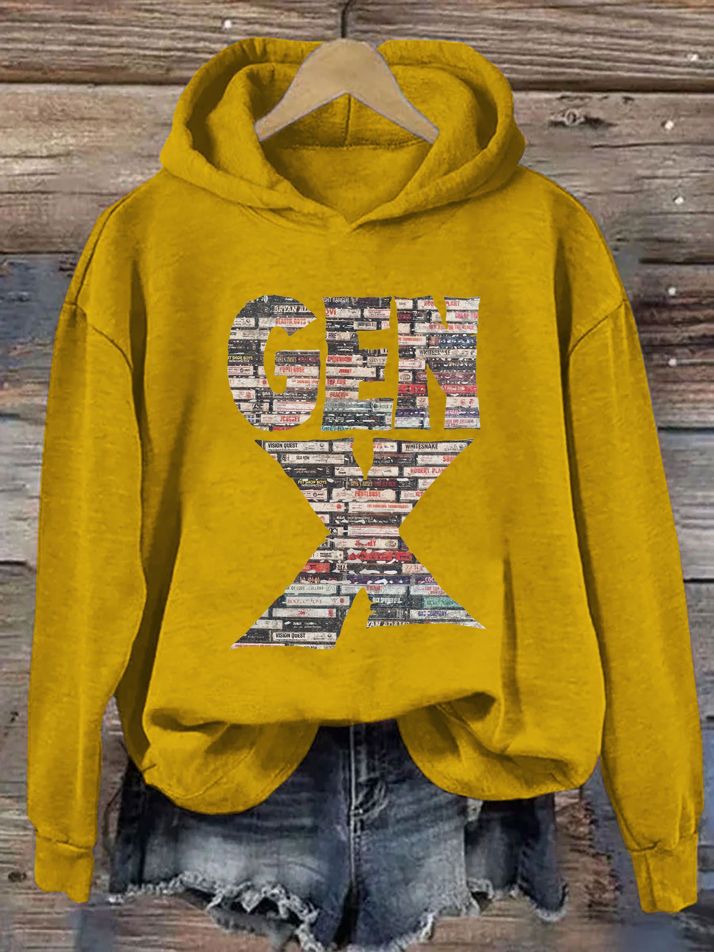 Gen X 80's Rock Cassettes Hoodie