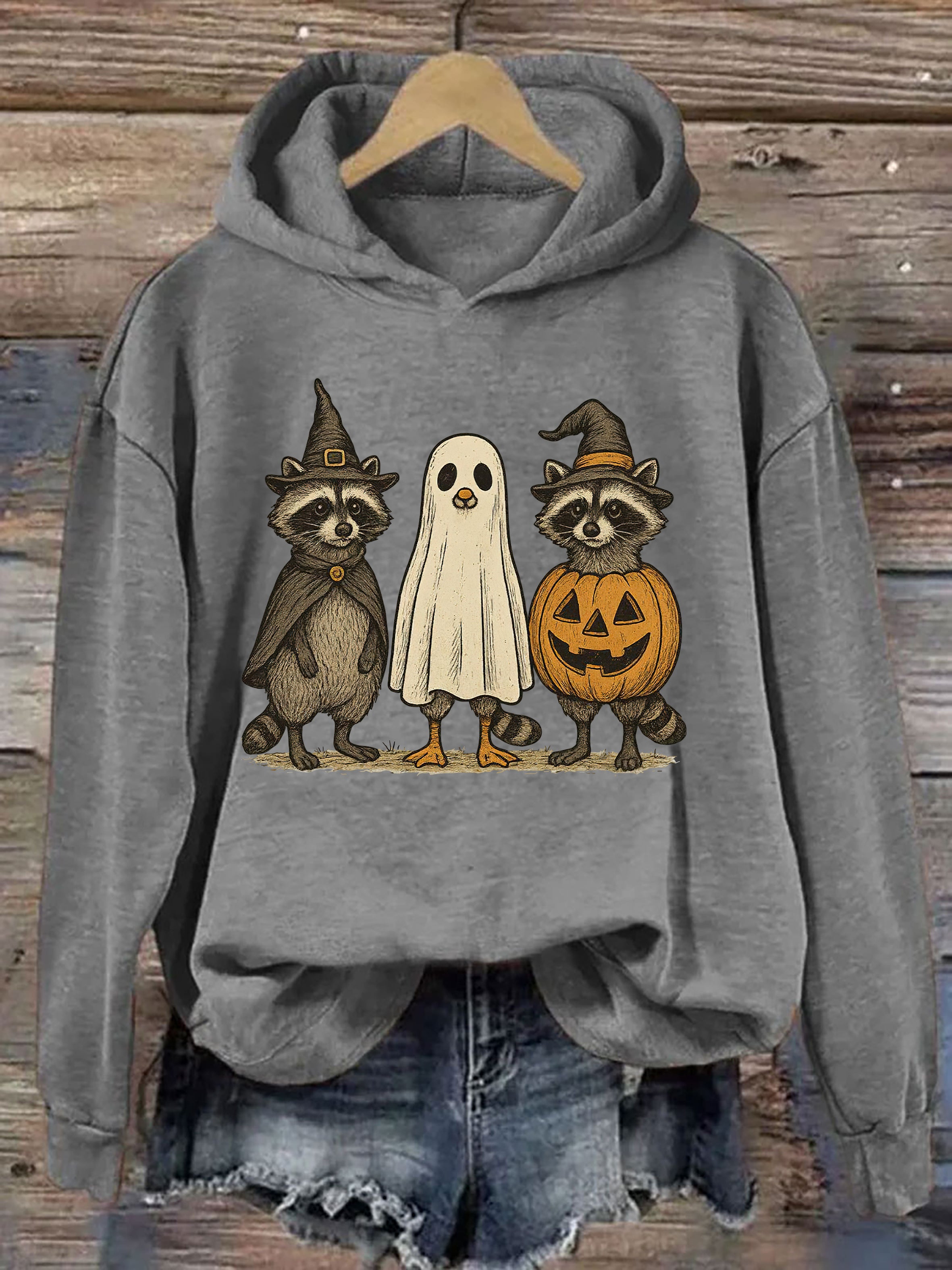 Boo Ghost Raccoon Hoodie