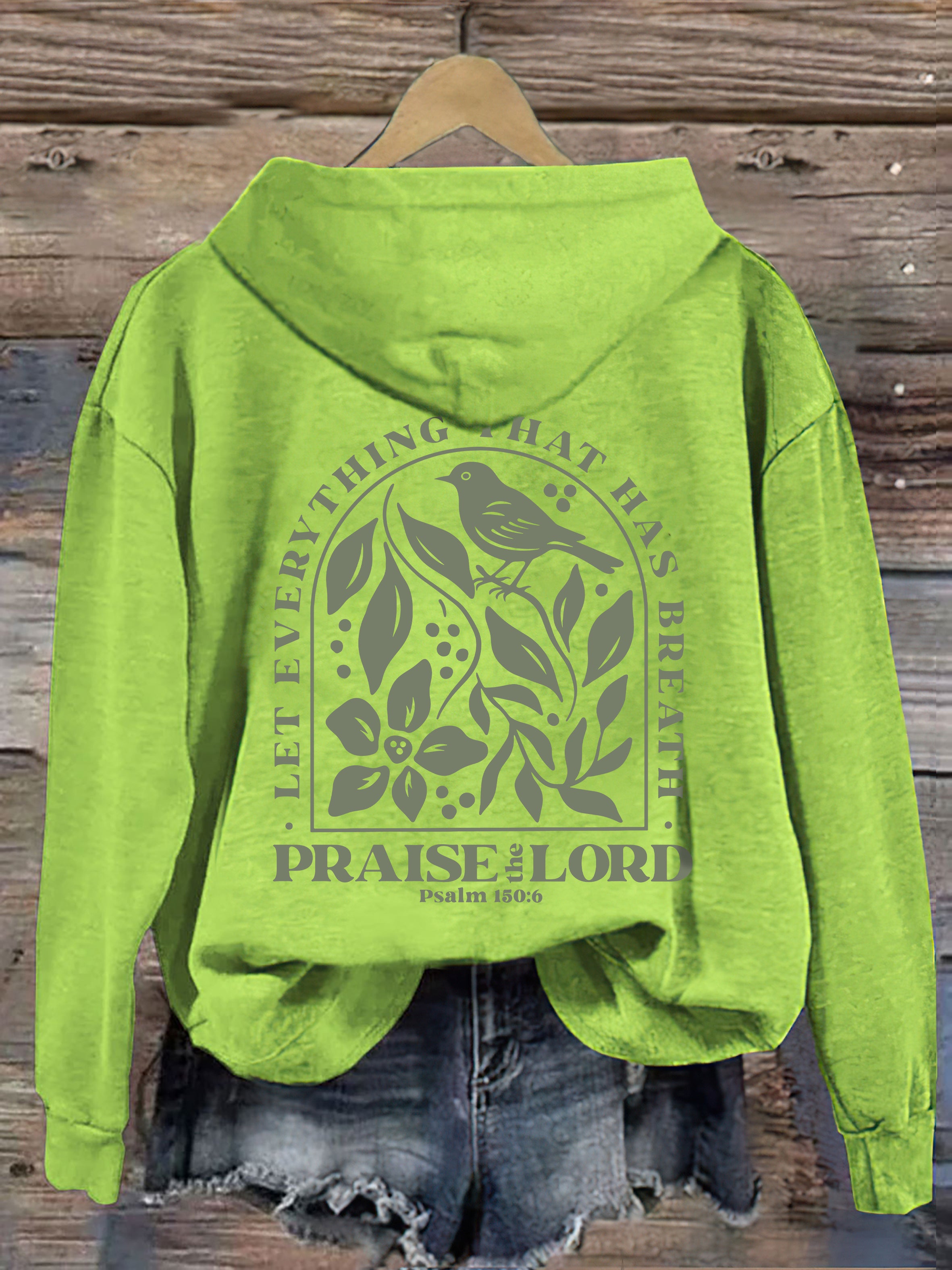 Vintage Faith Based Psalm 150:6 Christian Graphics Hoodie