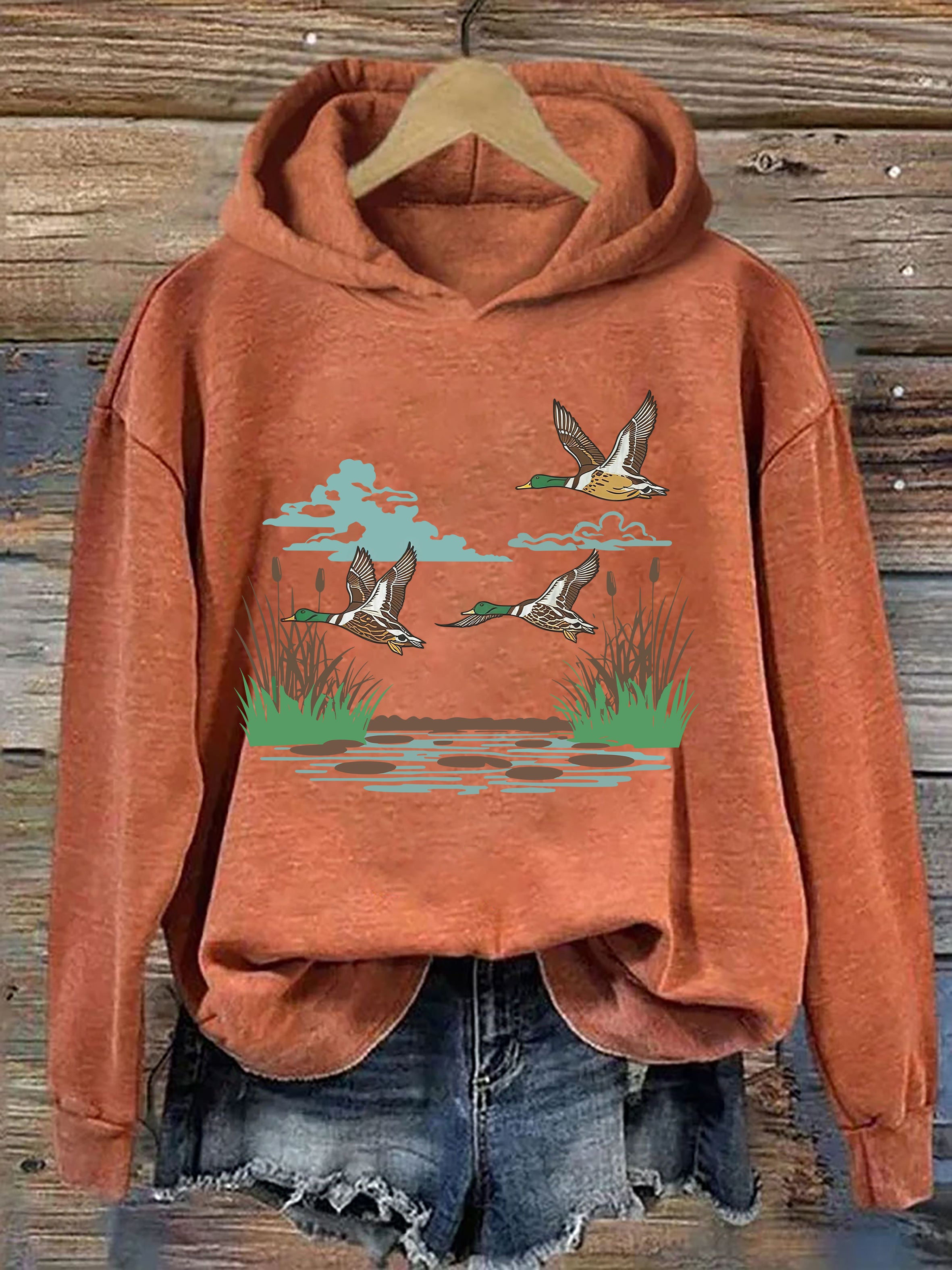 Vintage Wildlife Duck Hoodie