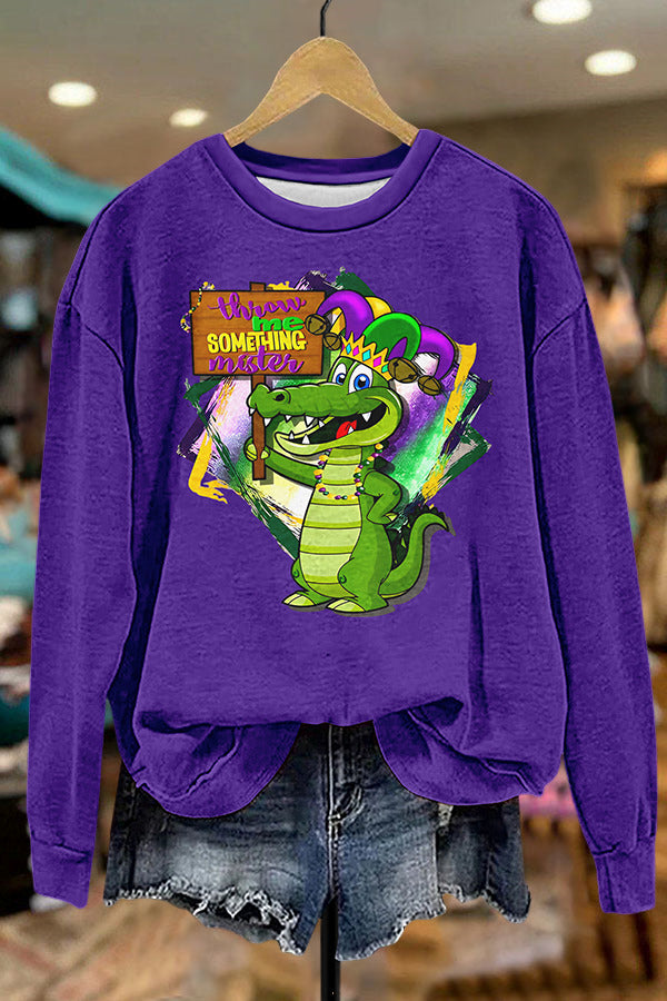 Mardi Gras Mister Alligator Sweatshirt