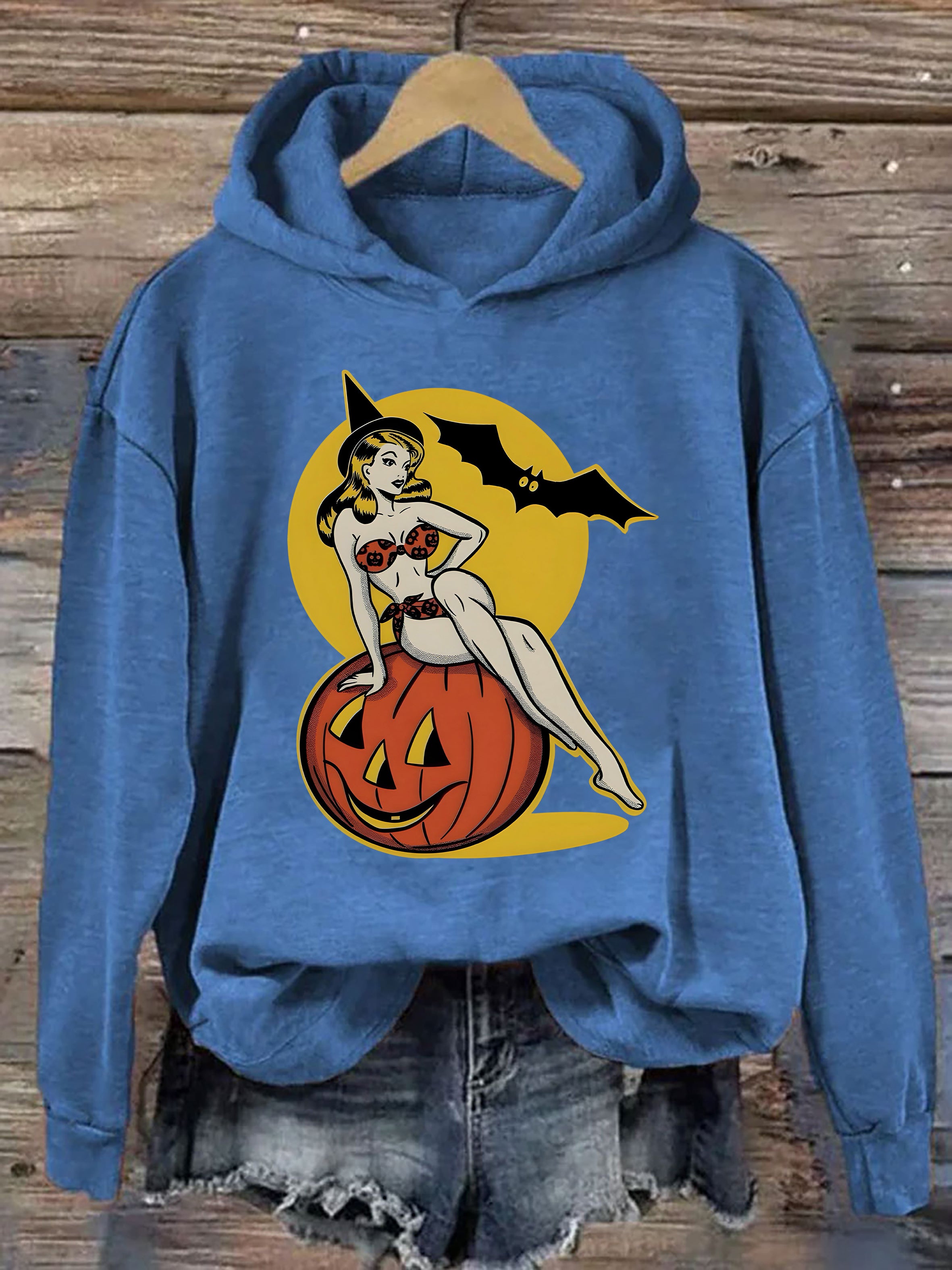 Halloween Girl Pumpkin Bat Hoodie