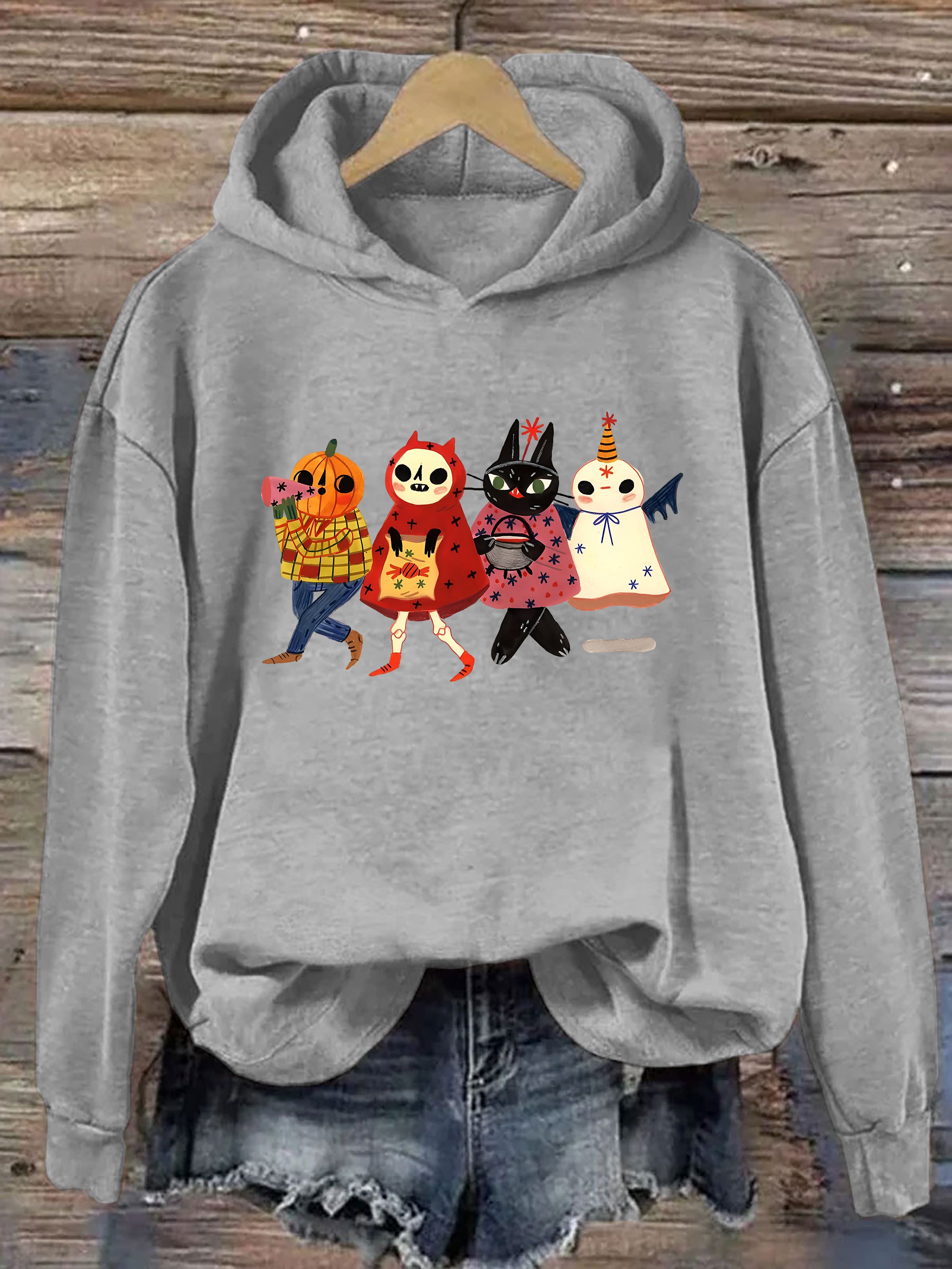 Halloween Cute Cat Ghost Hoodie