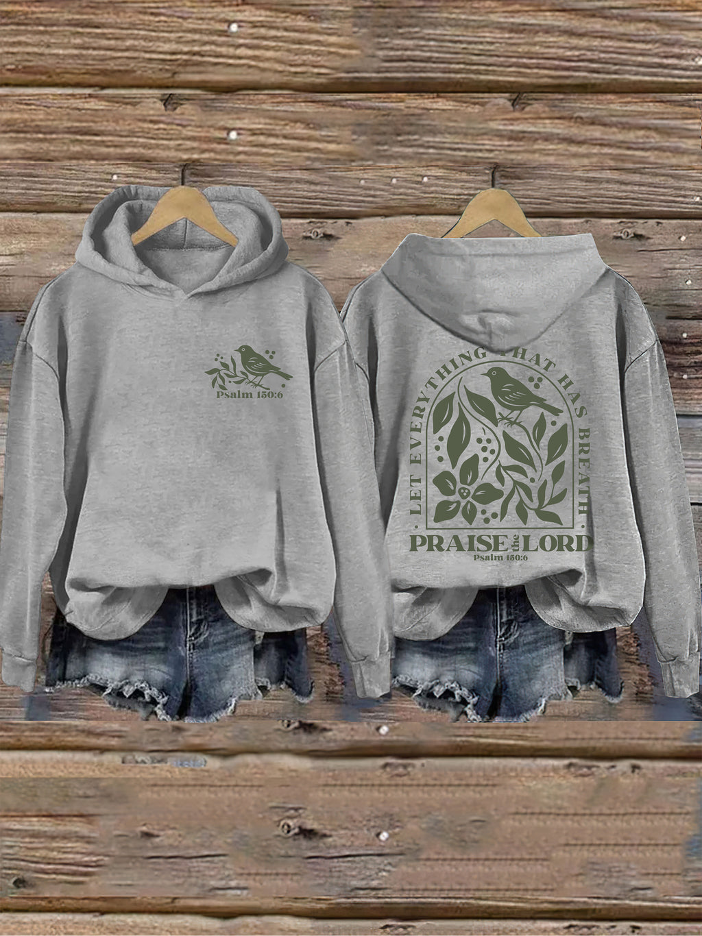 Vintage Faith Based Psalm 150:6 Christian Graphics Hoodie