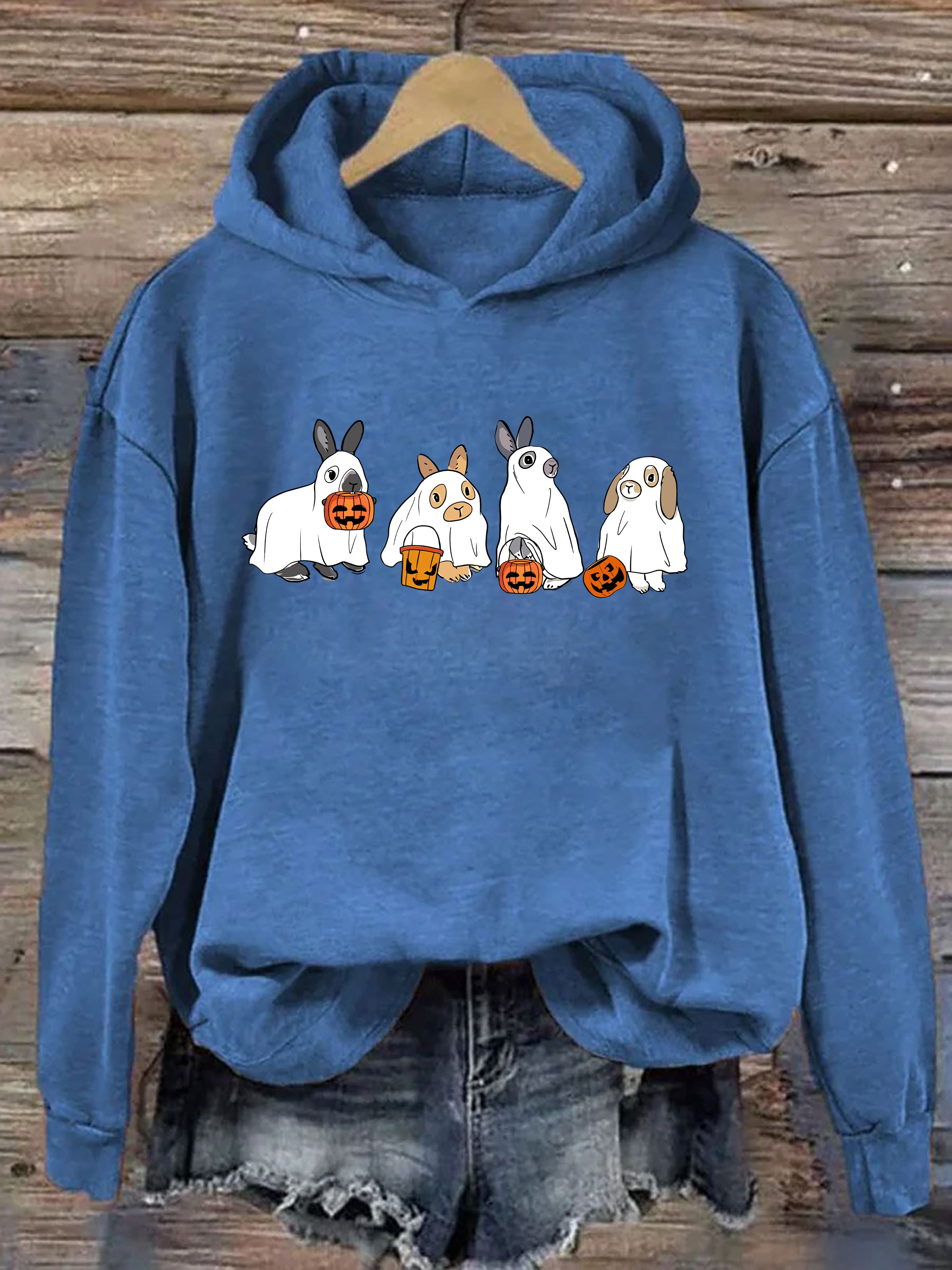 Cute Rabbit Ghost Halloween Hoodie