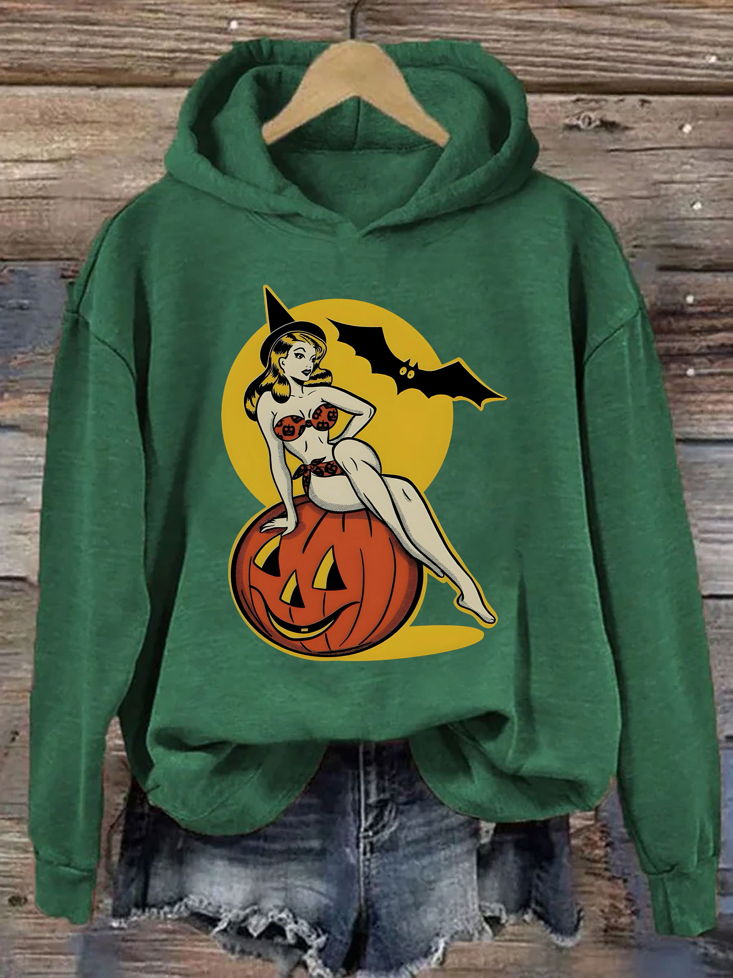 Halloween Girl Pumpkin Bat Hoodie