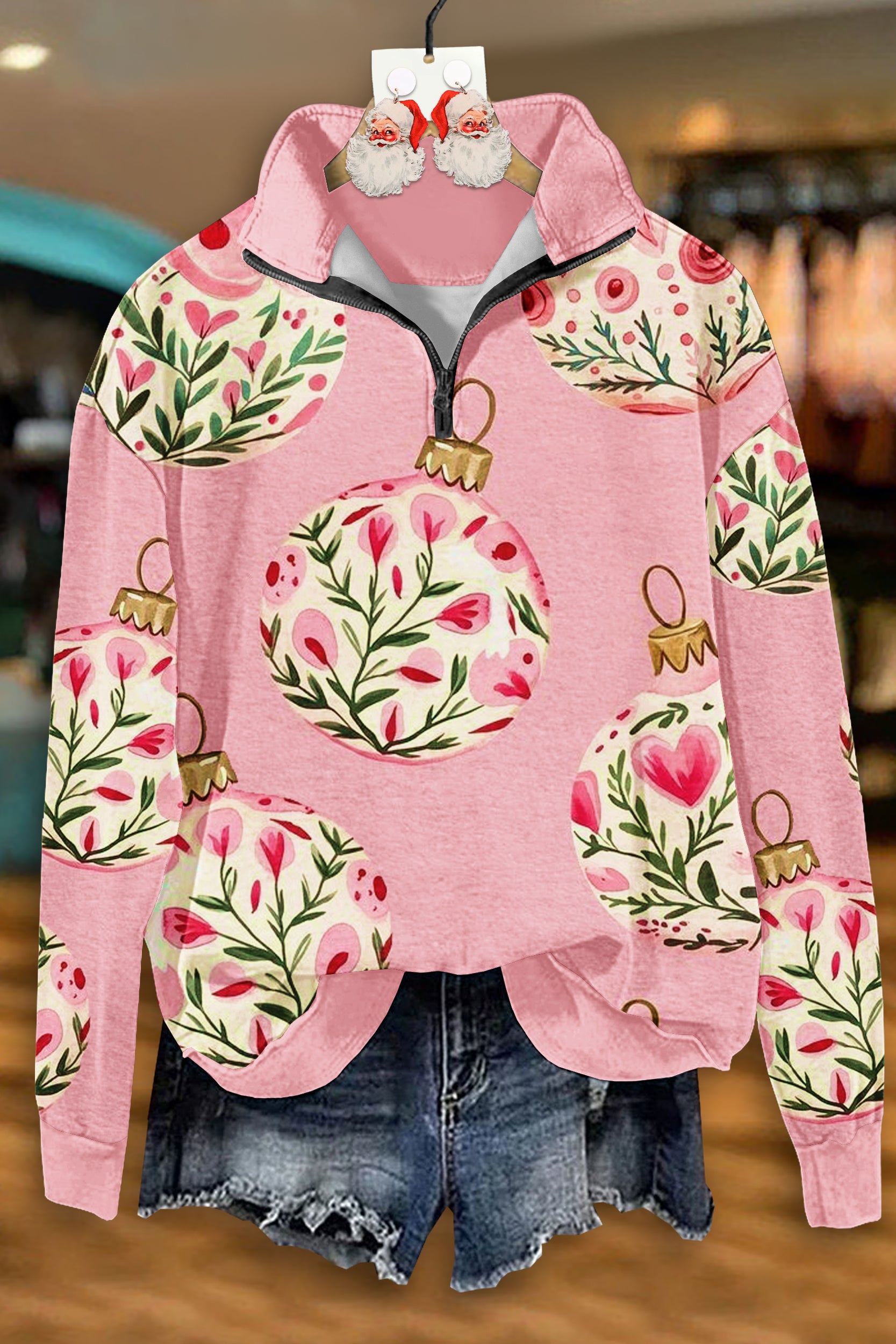 Sweet Christmas Zip-Up Sweatshirt