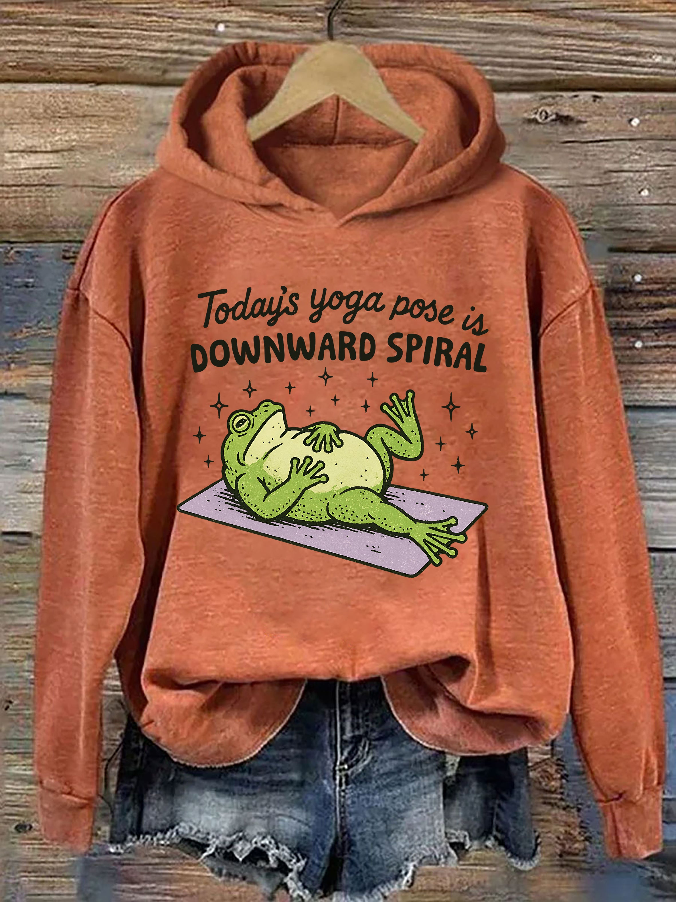 Today's Yoga Pose Is Downward Spiral Frog Hoodie