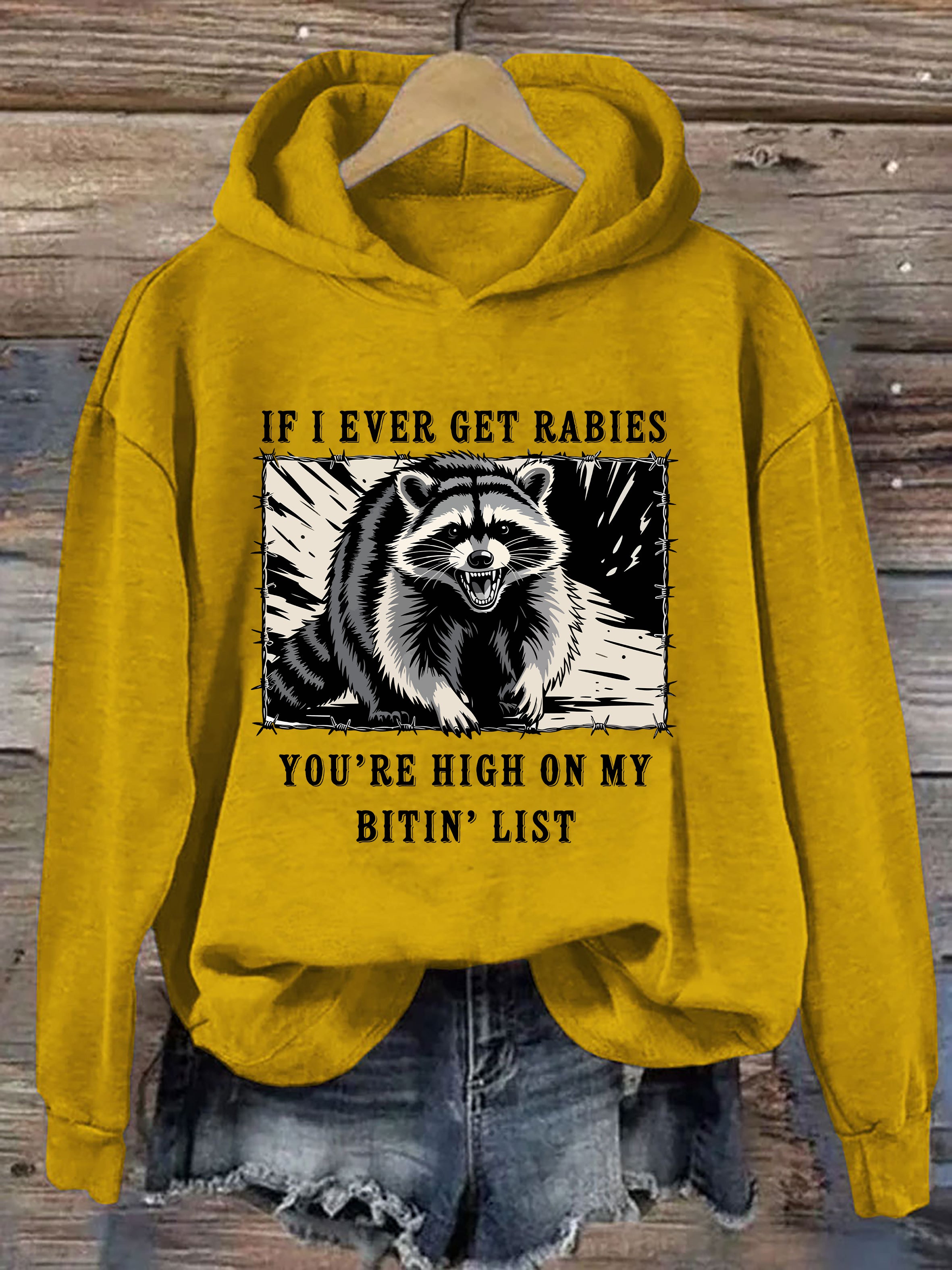 Raccoon Rabies Warning Hoodie